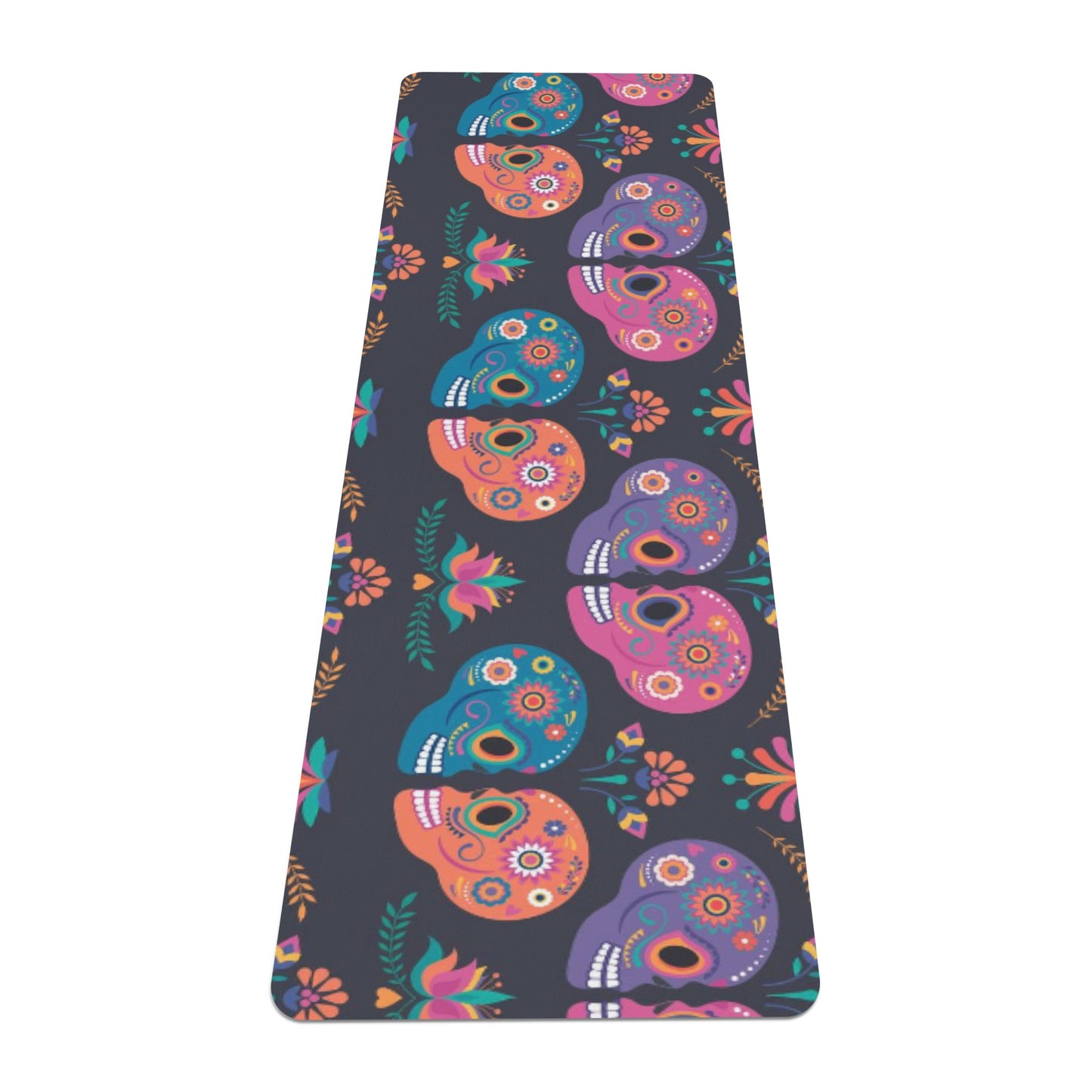 Sugar skull day of the dead Rubber Yoga Mat