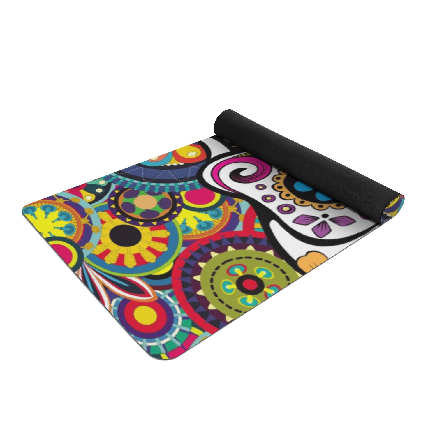 Sugar skull day of the dead Rubber Yoga Mat