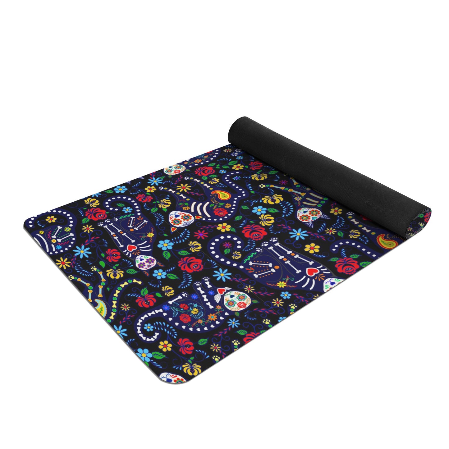 Sugar skull day of the dead Rubber Yoga Mat