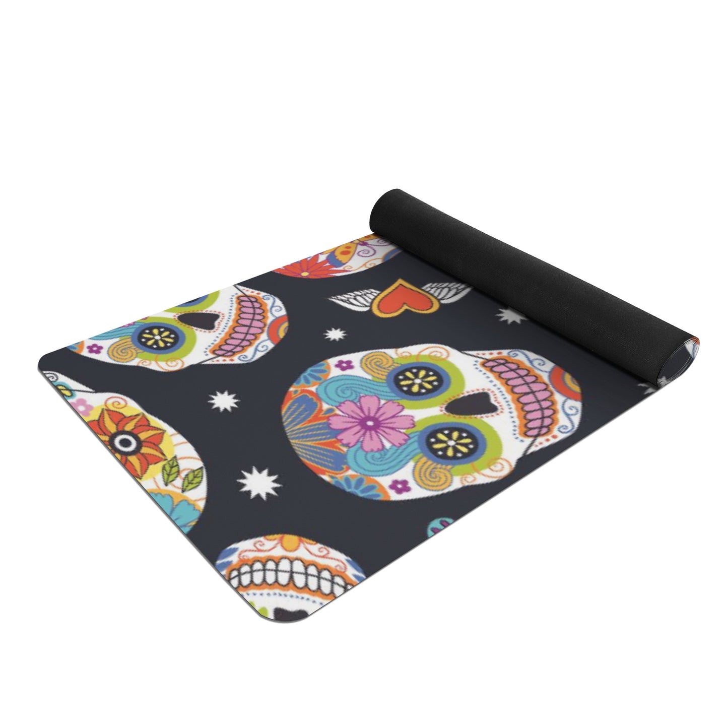 Sugar skull day of the dead Rubber Yoga Mat