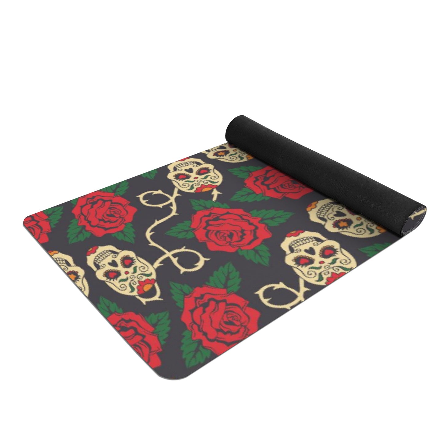 Sugar skull day of the dead Rubber Yoga Mat