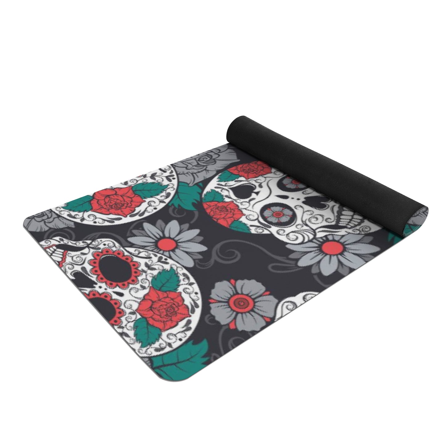 Sugar skull day of the dead Rubber Yoga Mat