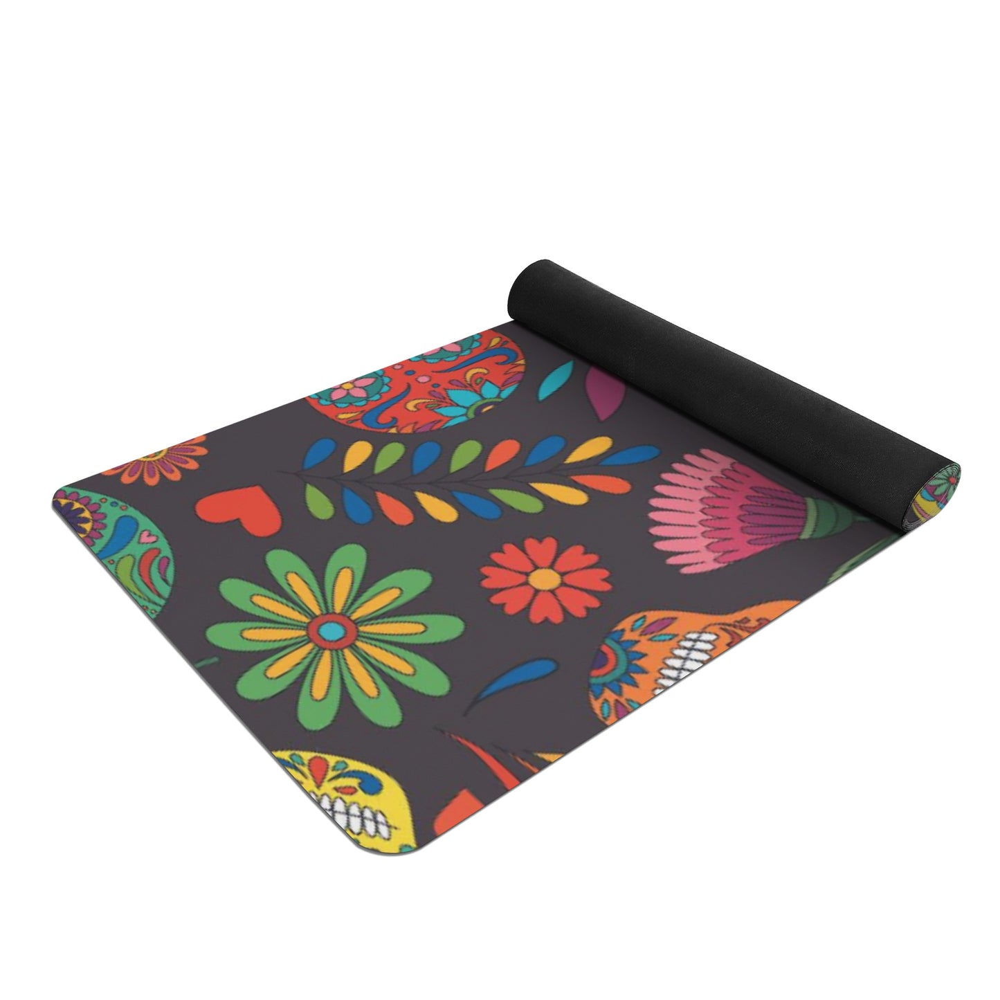 Sugar skull day of the dead Rubber Yoga Mat