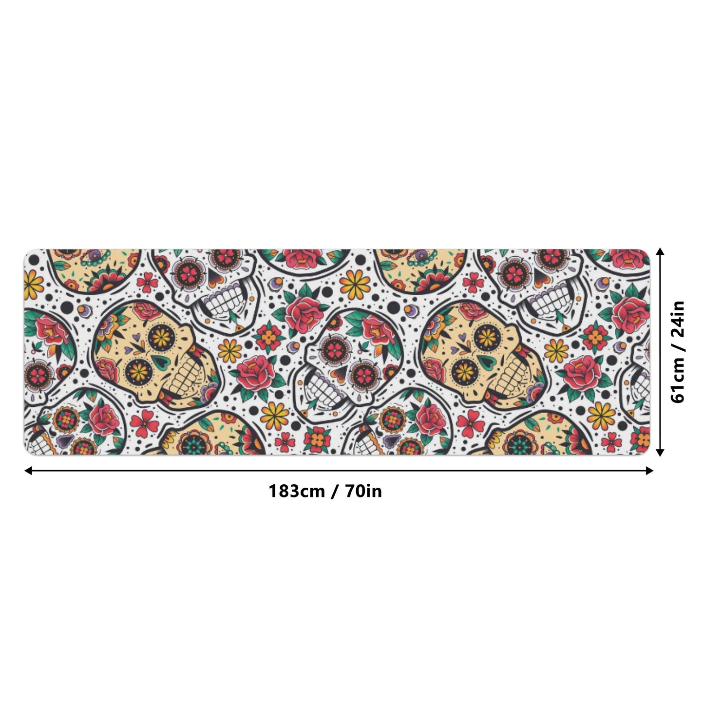 Sugar skull day of the dead Rubber Yoga Mat