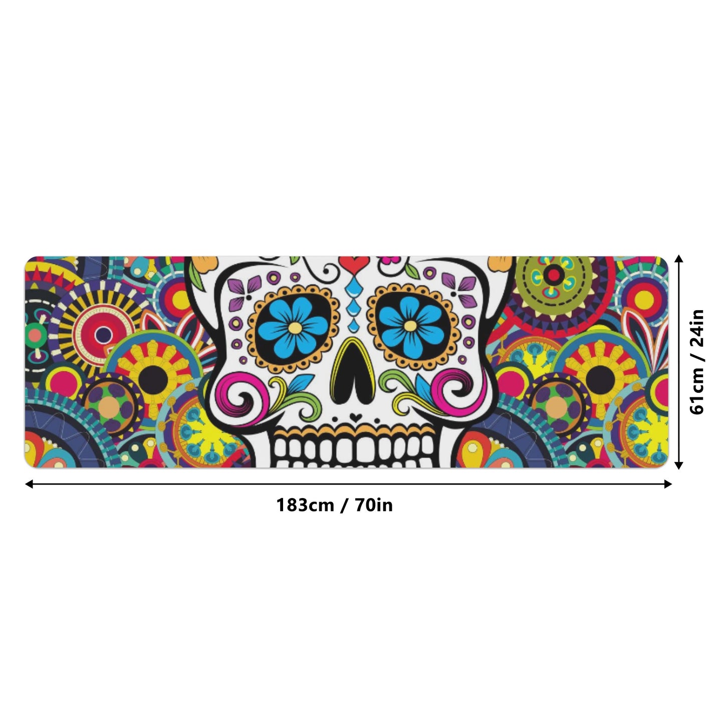 Sugar skull day of the dead Rubber Yoga Mat