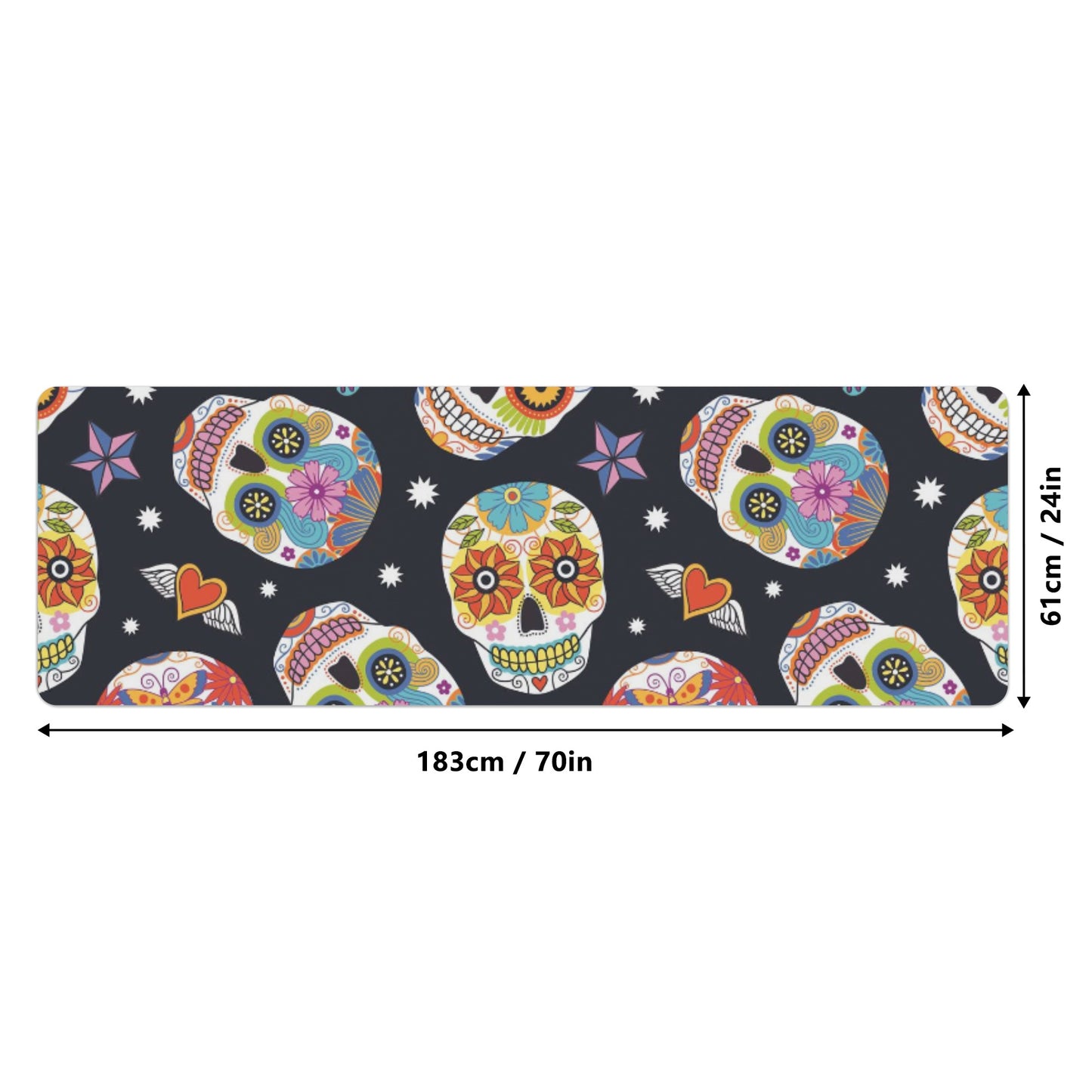 Sugar skull day of the dead Rubber Yoga Mat
