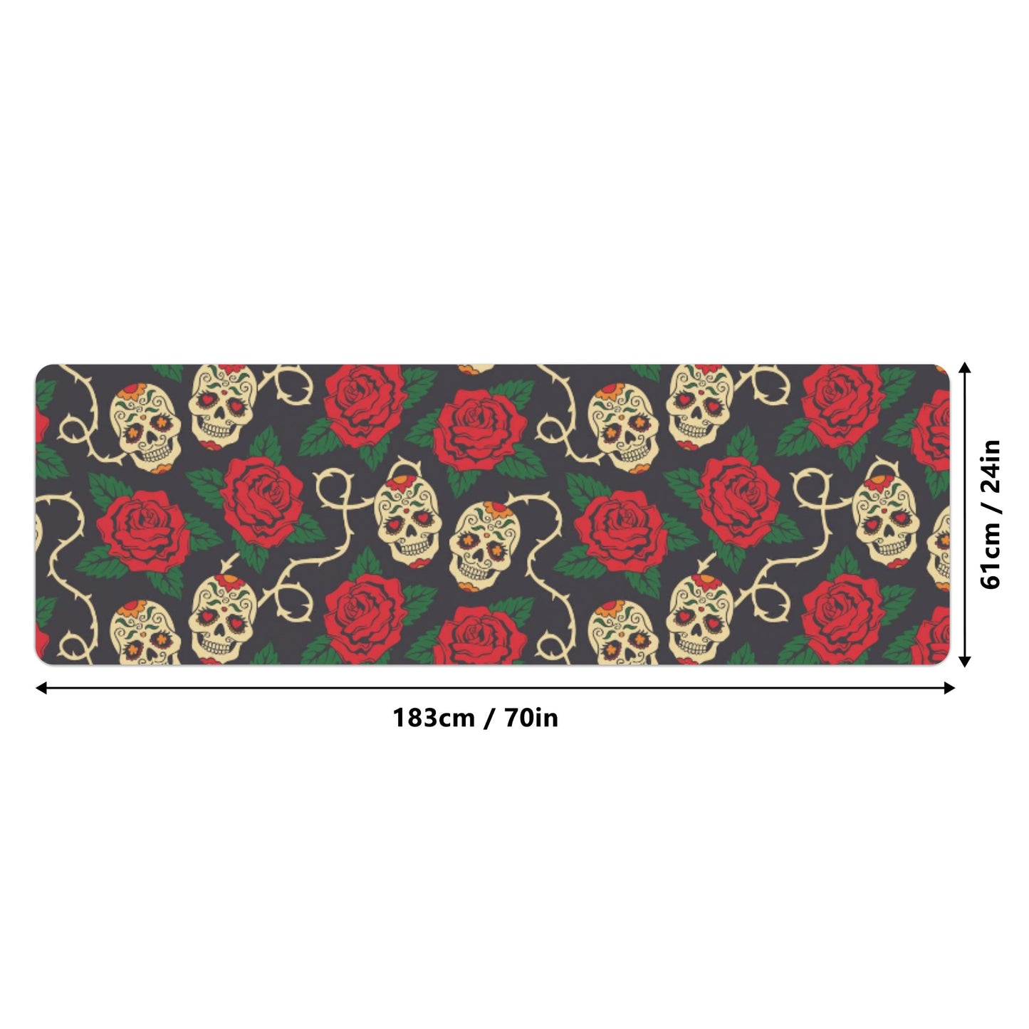Sugar skull day of the dead Rubber Yoga Mat