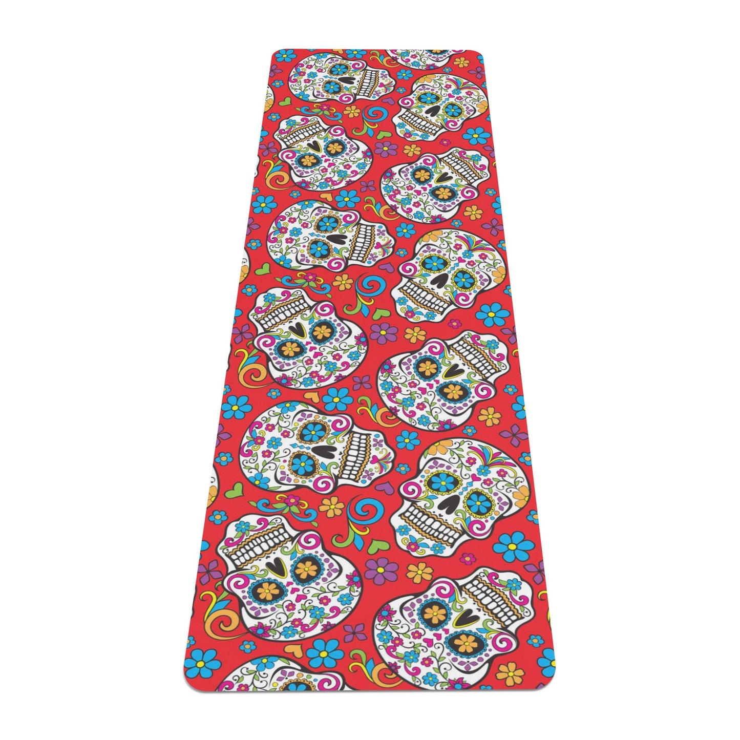 Sugar skull day of the dead Rubber Yoga Mat