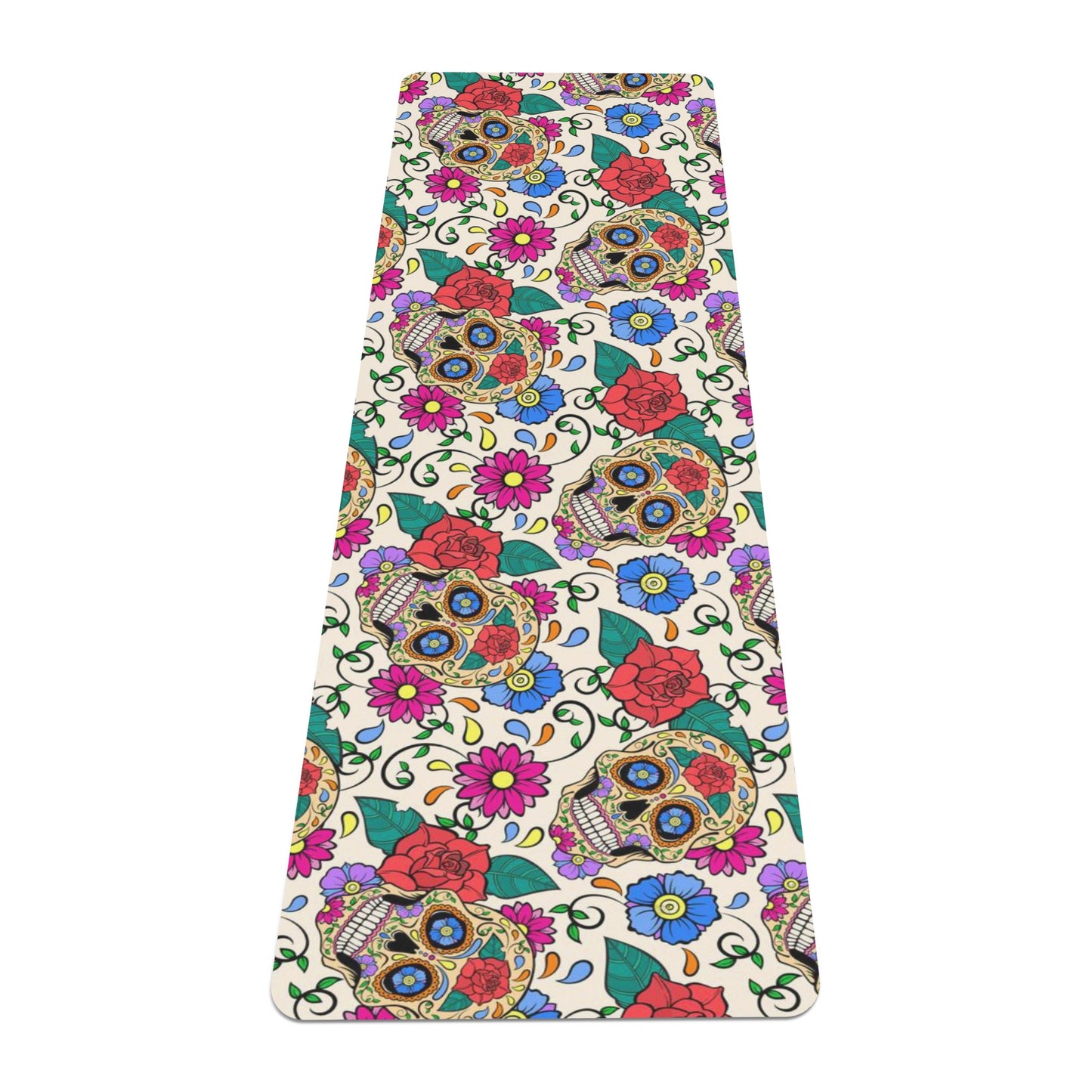 Sugar skull day of the dead Rubber Yoga Mat