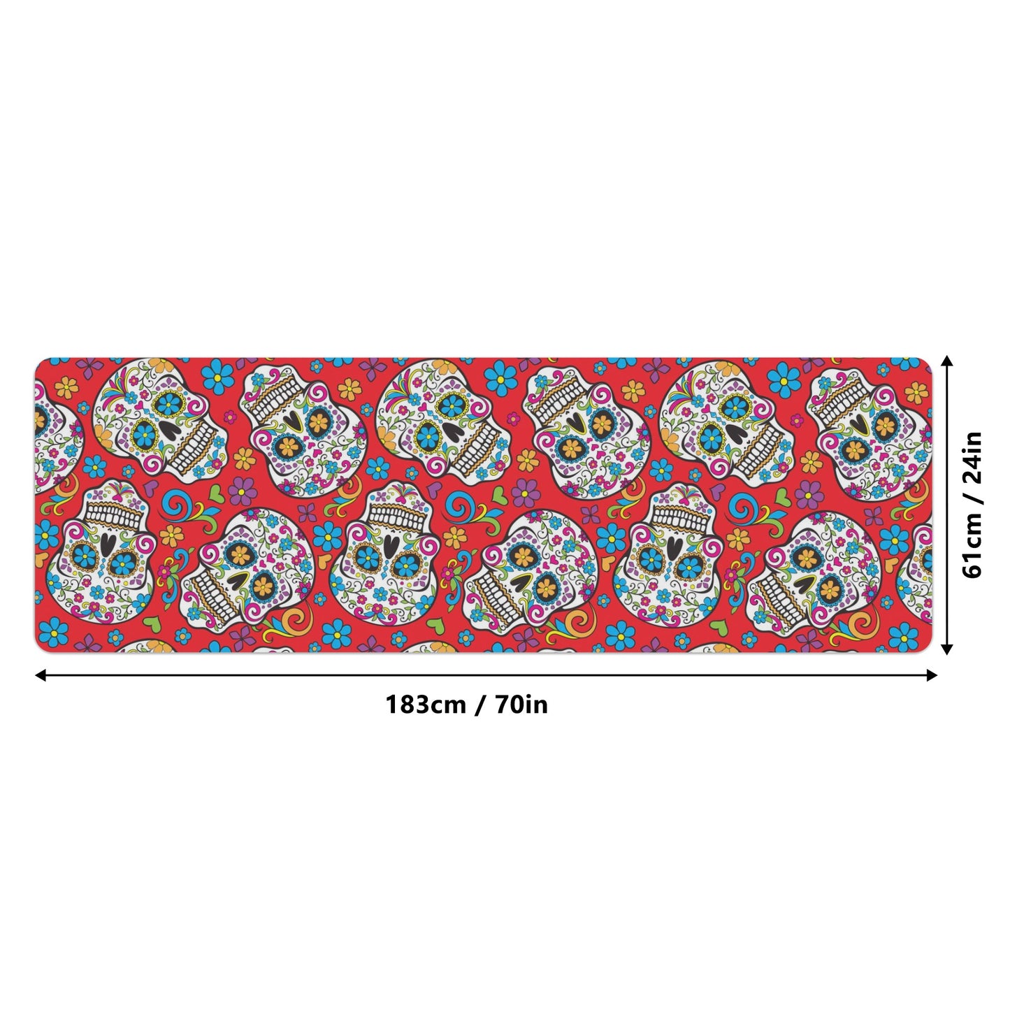Sugar skull day of the dead Rubber Yoga Mat