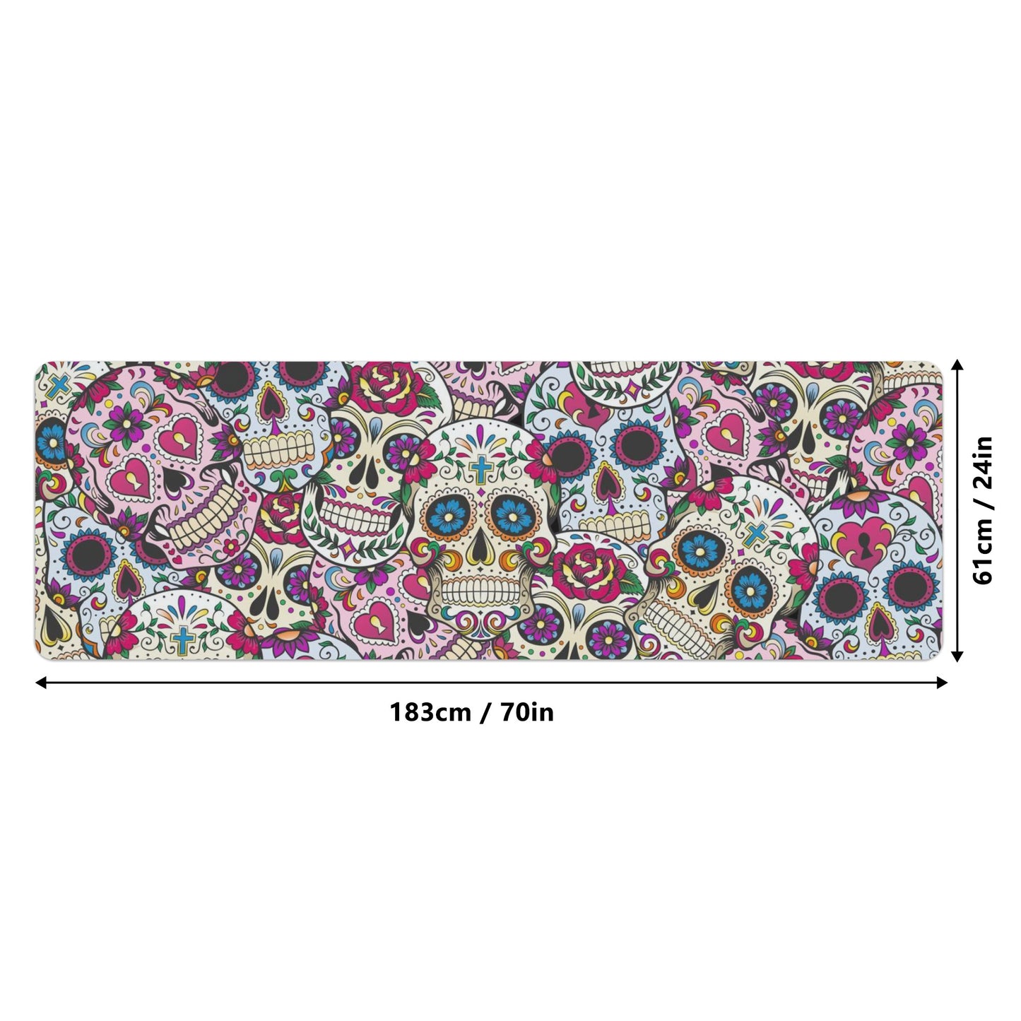 Sugar skull day of the dead Rubber Yoga Mat