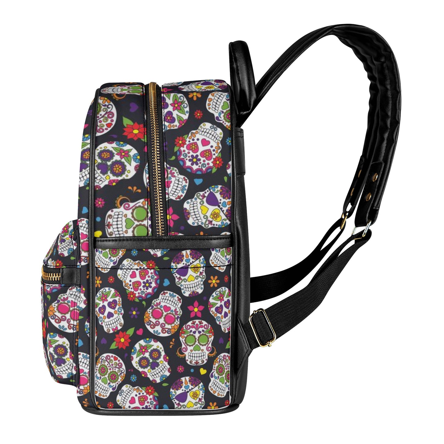 Day of the dead sugar skull Women's Casual PU Backpack