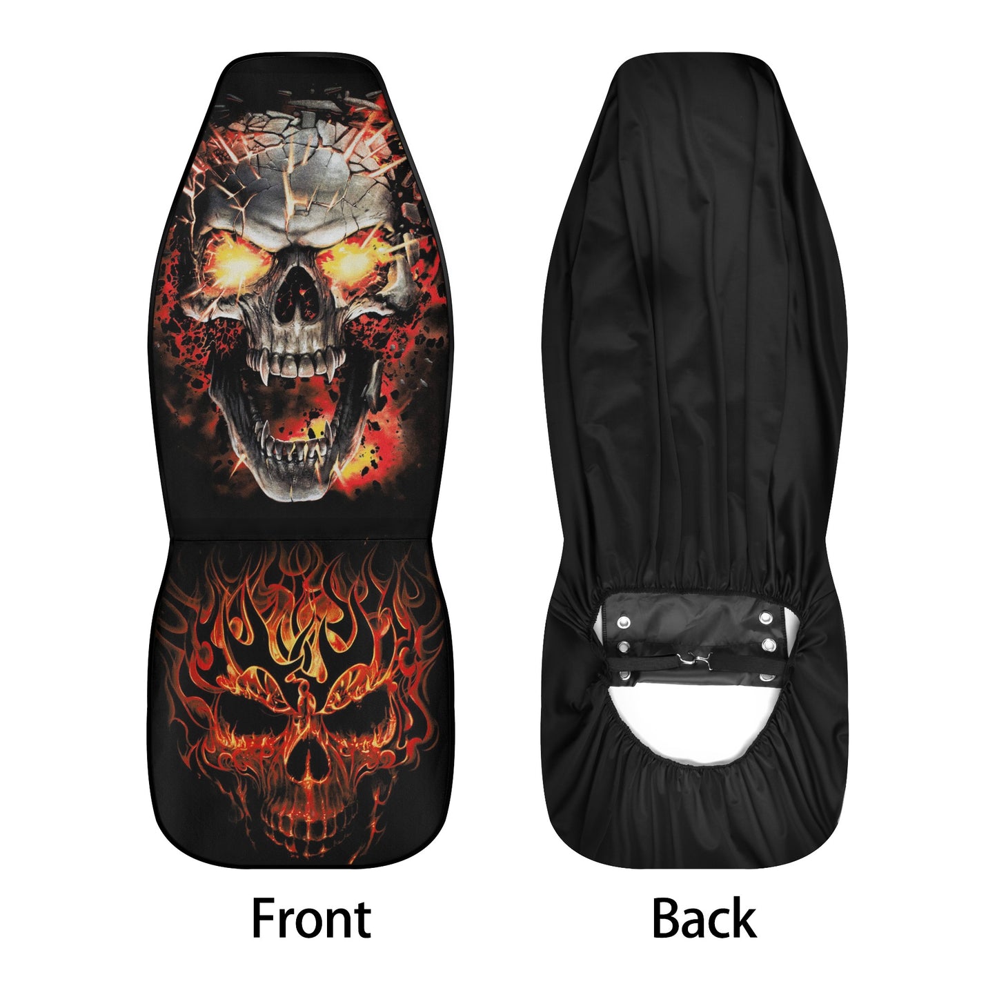 Flaming skull car protector, floral skull seat cover for truck, flame skull car protector, punisher skull slip-on seat covers, skull mat for