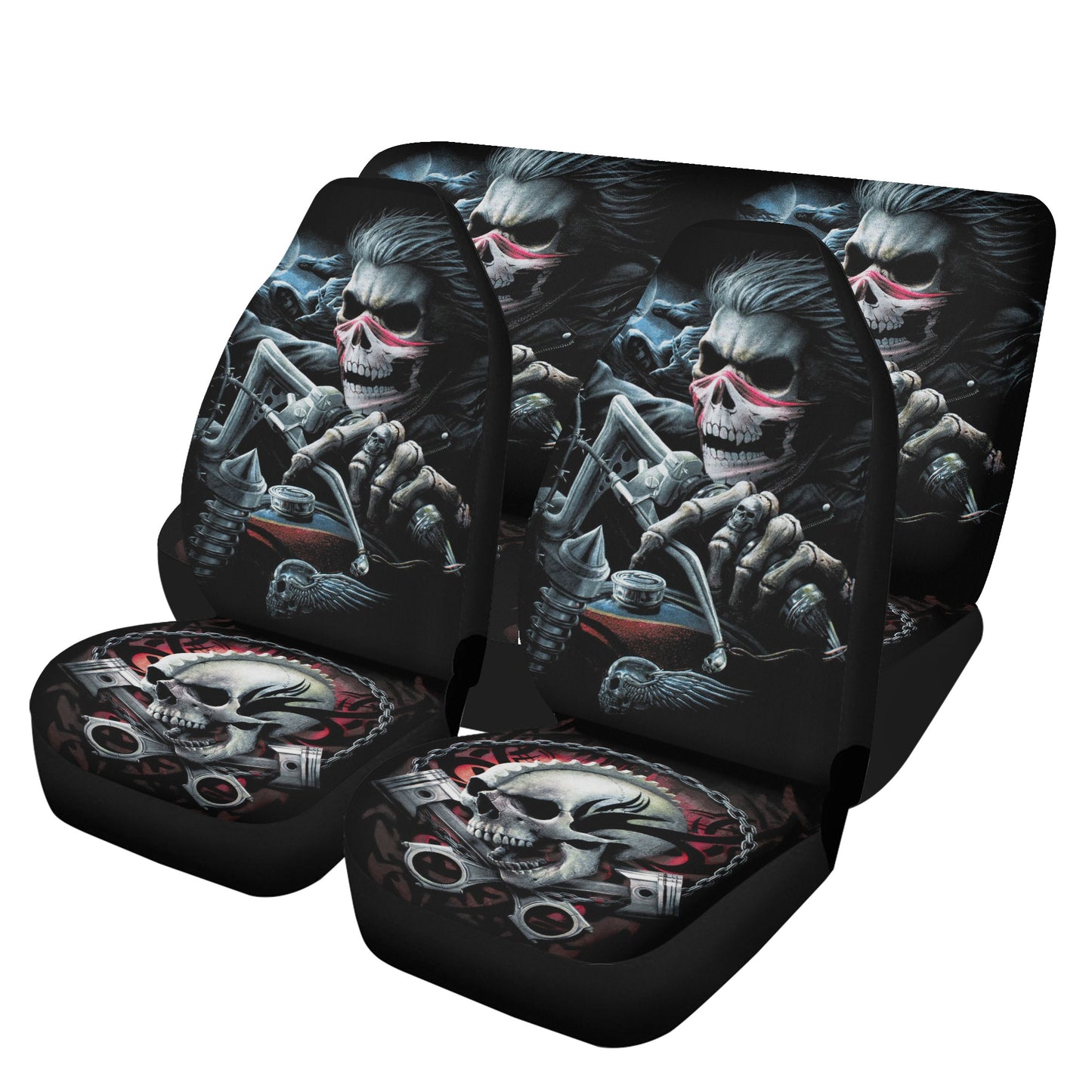 Rose skull floor mat for car, gothic skull washable car seat covers, skull in fire car seat cover, grim reaper car rug, skull in fire car ma