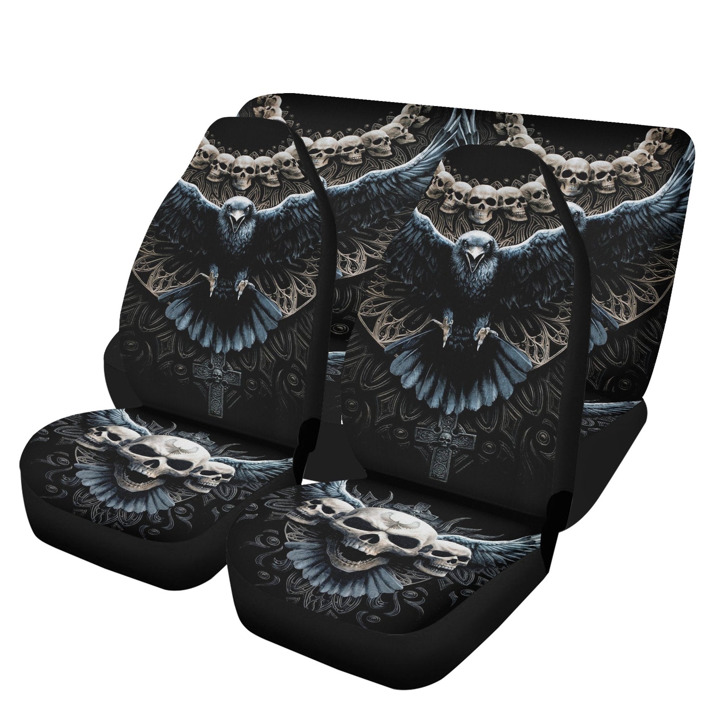 Punisher skull seat cover for truck, motorcycle skull seat cover for car, biker skull car protector, motorcycle skull car floor mat, death s