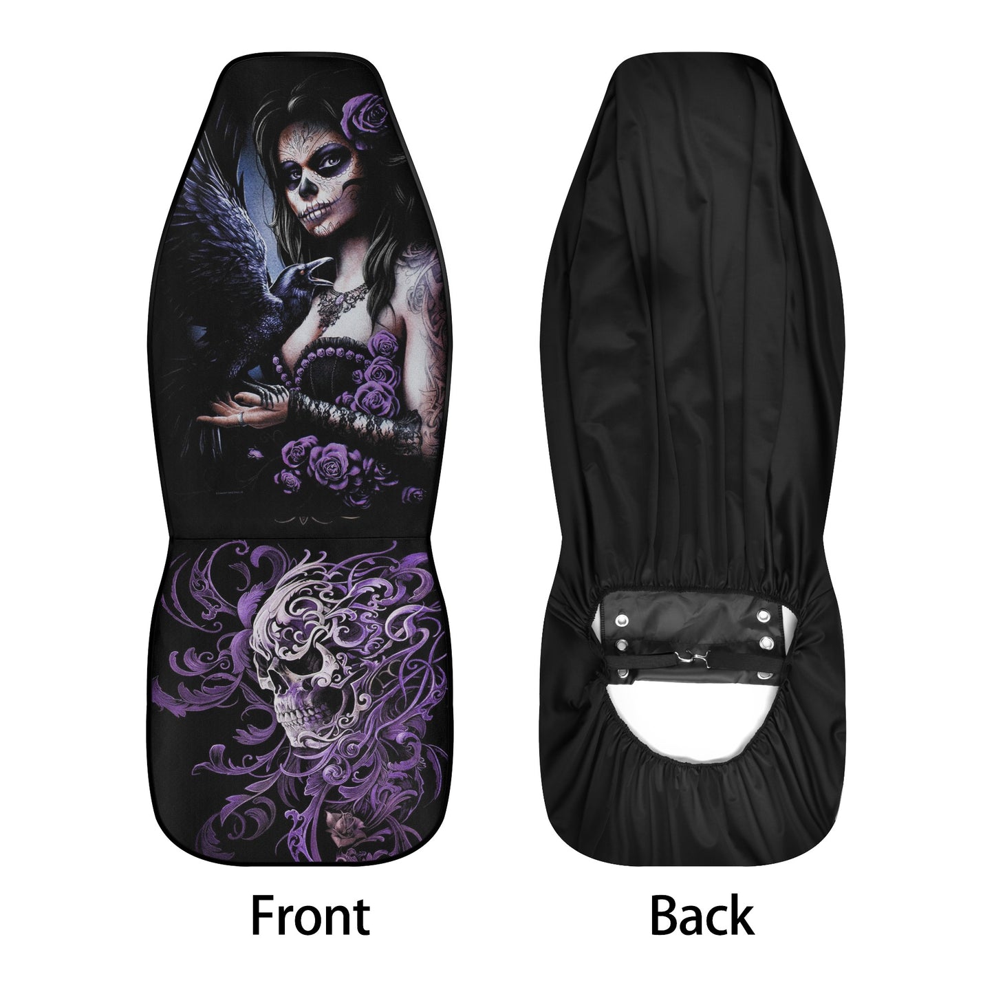 Cinco de mayo skull seat cover for vehicles, calaveras skull car floor mat, candy skull car seat cushion cover, calaveras skull rug mat for