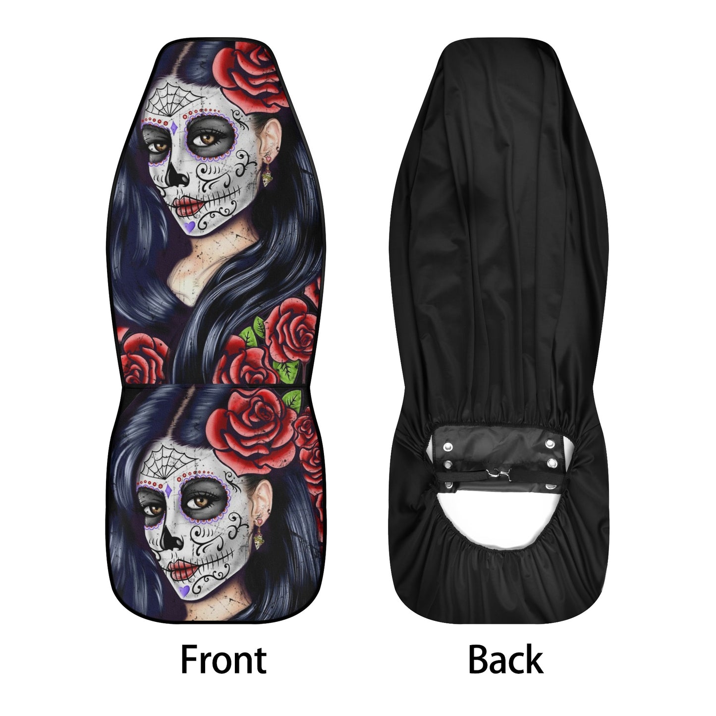 Dia de los muertos skull car floor mat, floral sugar skull seat cover for car, floral sugar skull car seat protector cover, floral skull car