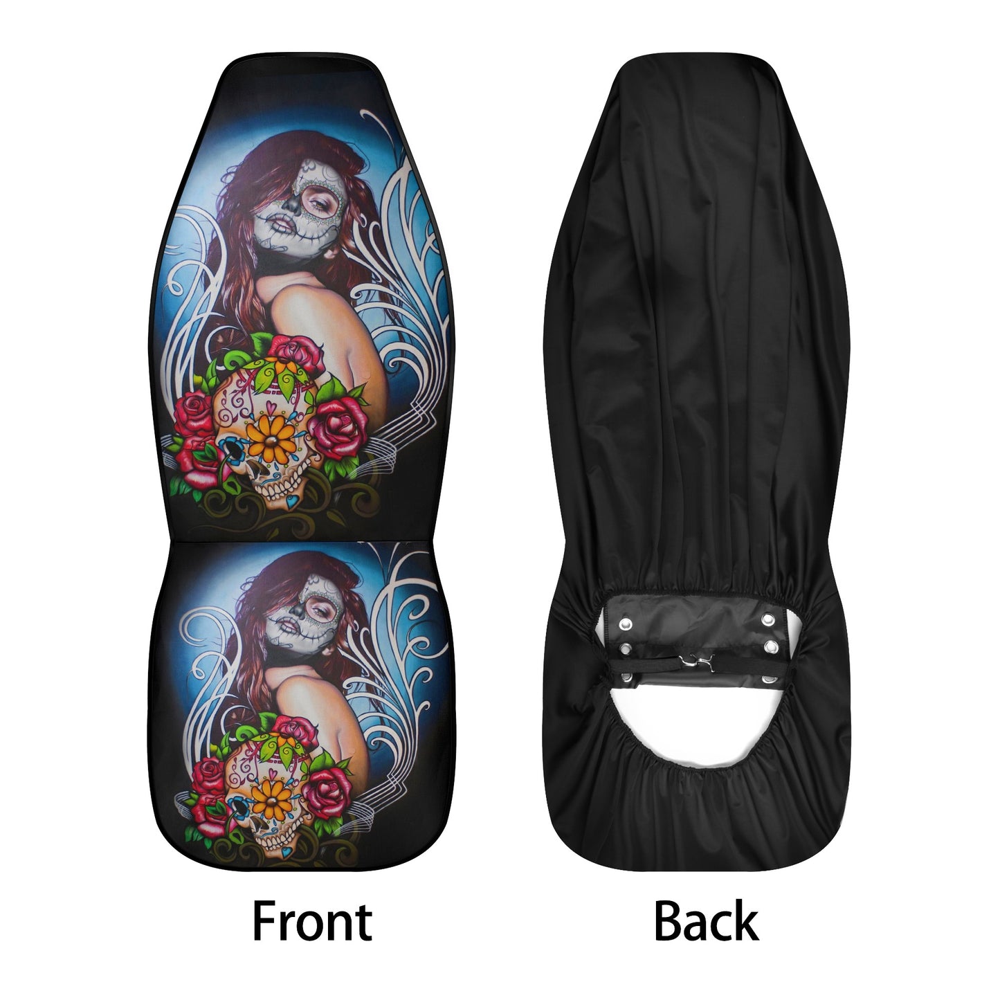 Dia de los muertos skull car protector, sugar skull car accessories, mexican skull car seat cushion cover, calaveras skull seat cover for tr