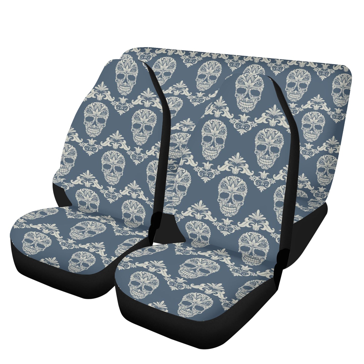 Dia de los muertos skull mat for vehicles, sugar skull car tool, candy skull seat cover for car, calaveras skull front and back car seat cov