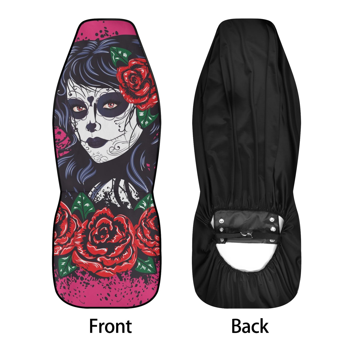 Calaveras skull rug mat for car, sugar skull girl car seat cushion cover, cinco de mayo skull car seat cushion cover, mexico floor mat for c