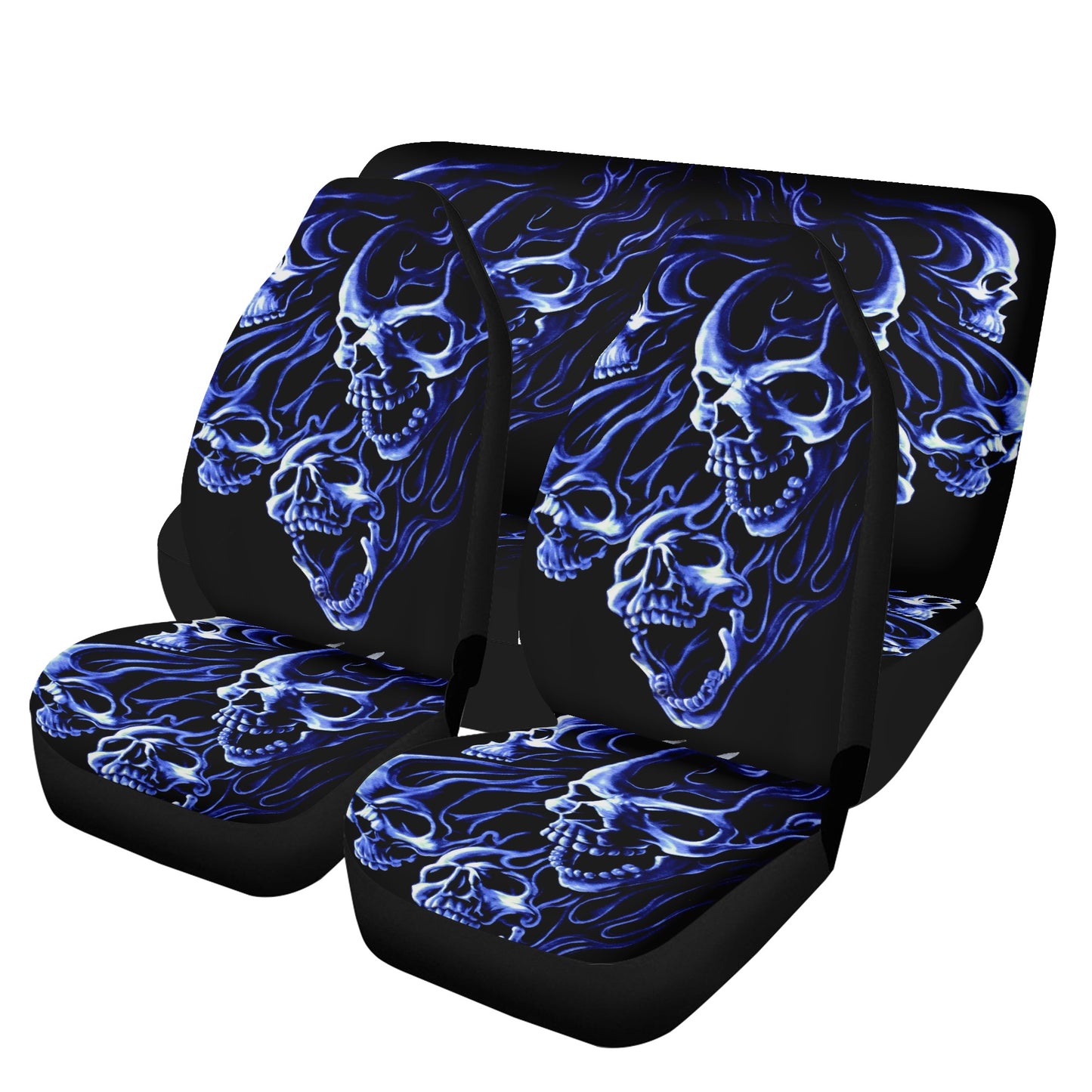 Biker skull car seat protector, christmas skull car rug, flame skull car seat cover, evil mat for car, halloween seat cover for car, goth tr