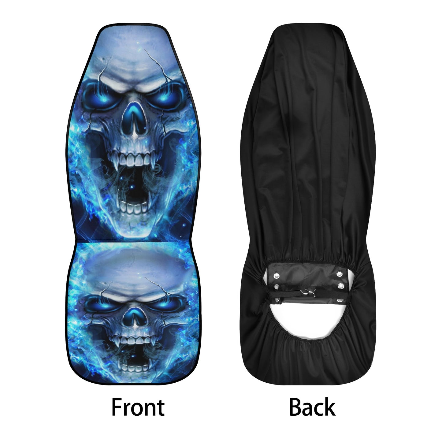 Halloween front and back car seat covers, motorcycle skull slip-on seat covers, skeleton front and back car seat covers, horror car mat, ske