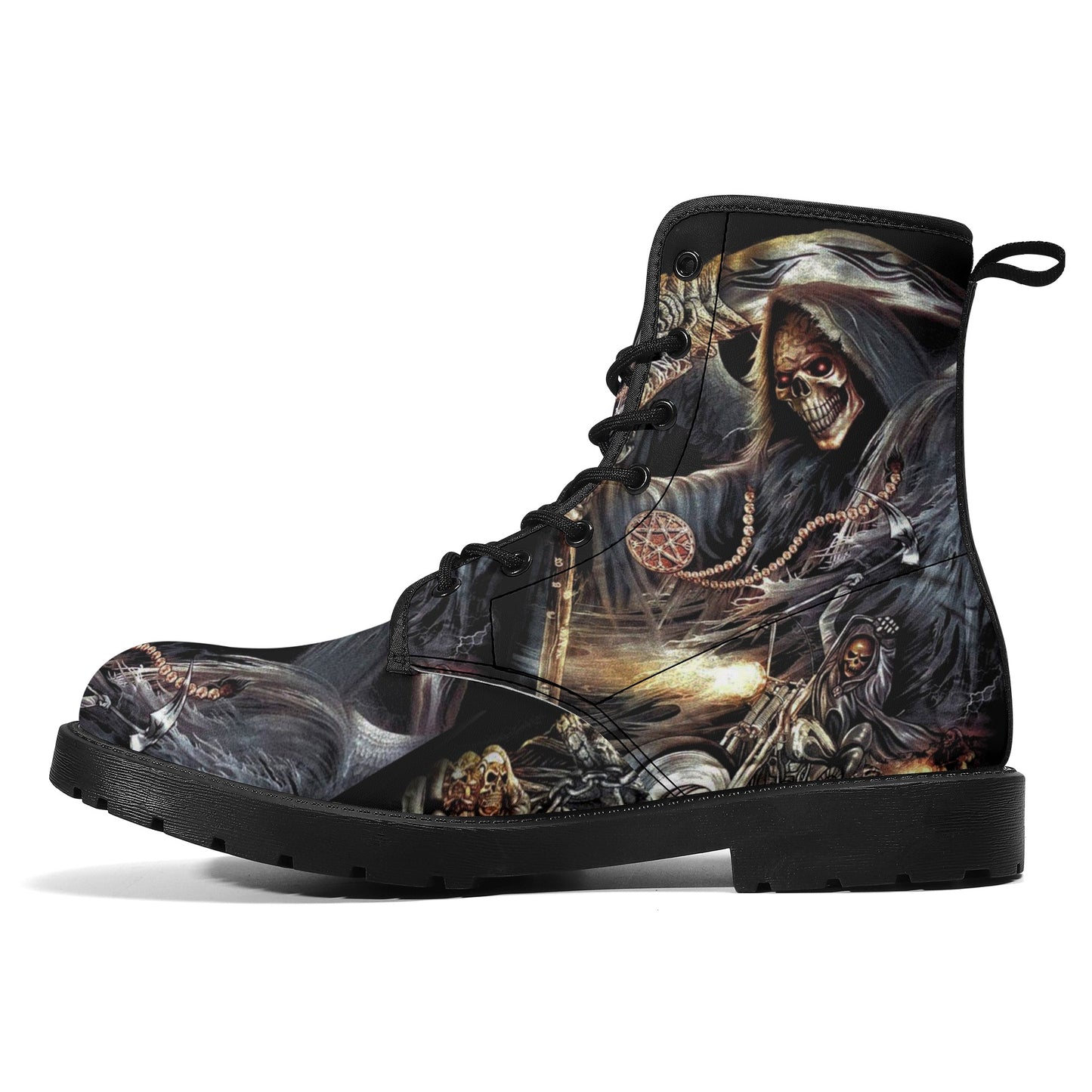 Skull boots, sugar skull leather boots, Halloween skeleton boots for women