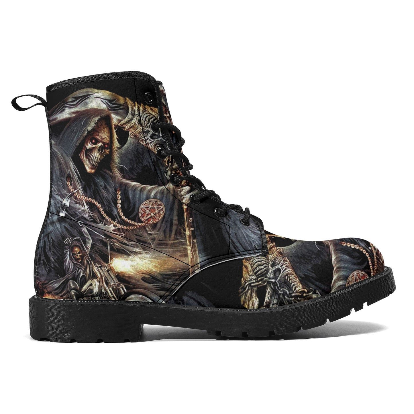 Skull boots, sugar skull leather boots, Halloween skeleton boots for women