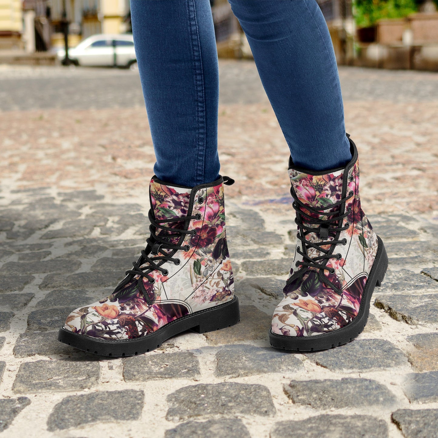 Skull boots, sugar skull leather boots, Halloween skeleton boots for women