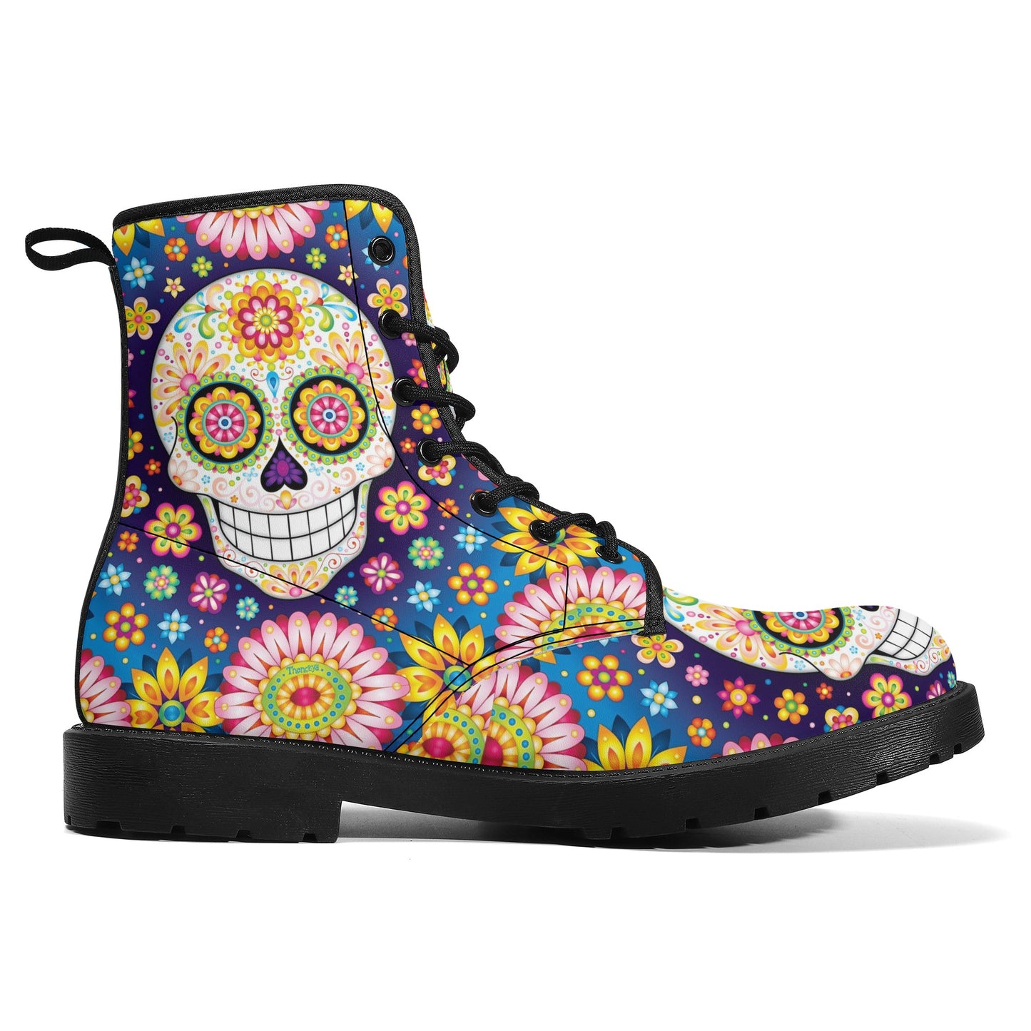 Gothic skull boots, sugar skull boots, Halloween skeleton boots, grim reaper boots