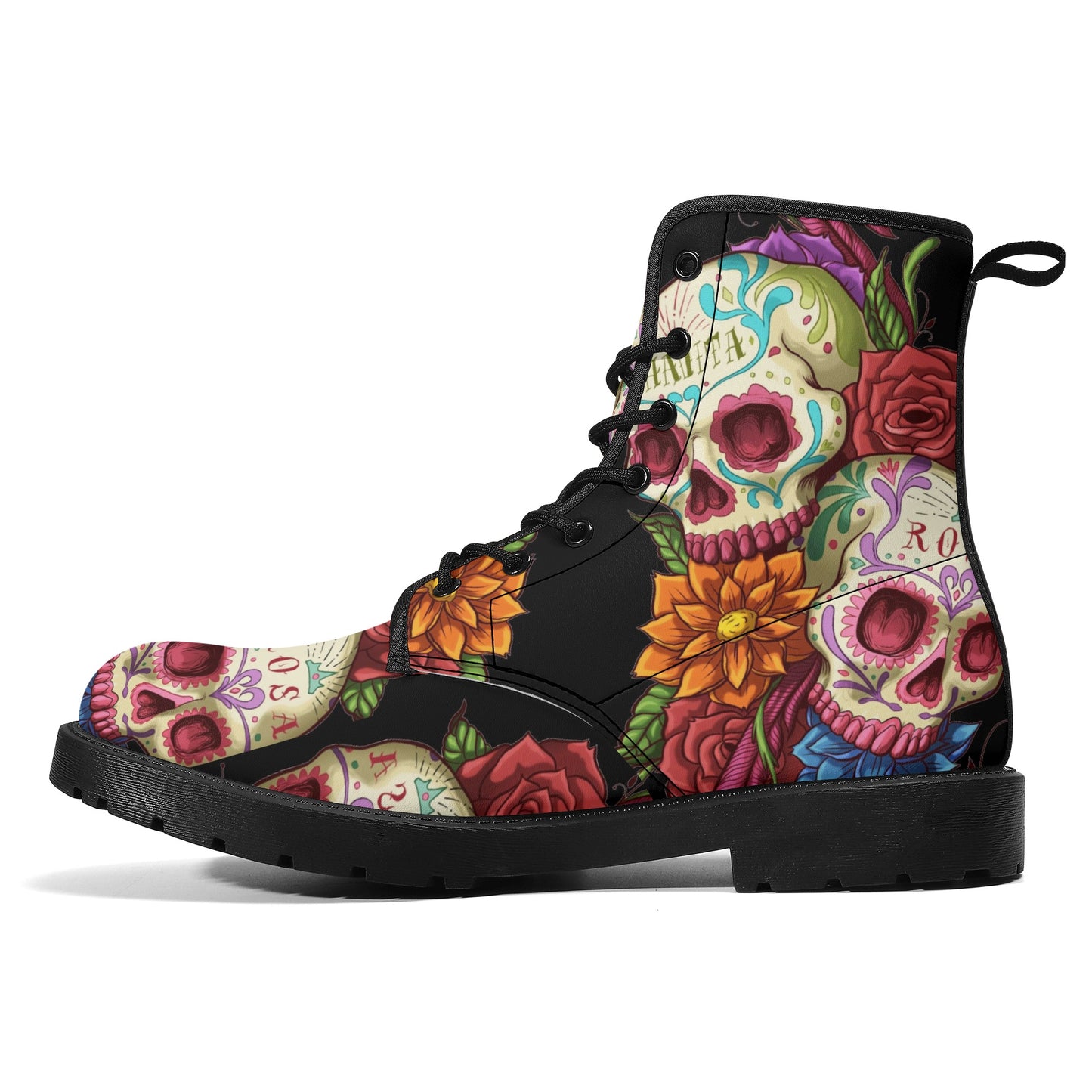 Gothic skull boots, sugar skull boots, Halloween skeleton boots, grim reaper boots