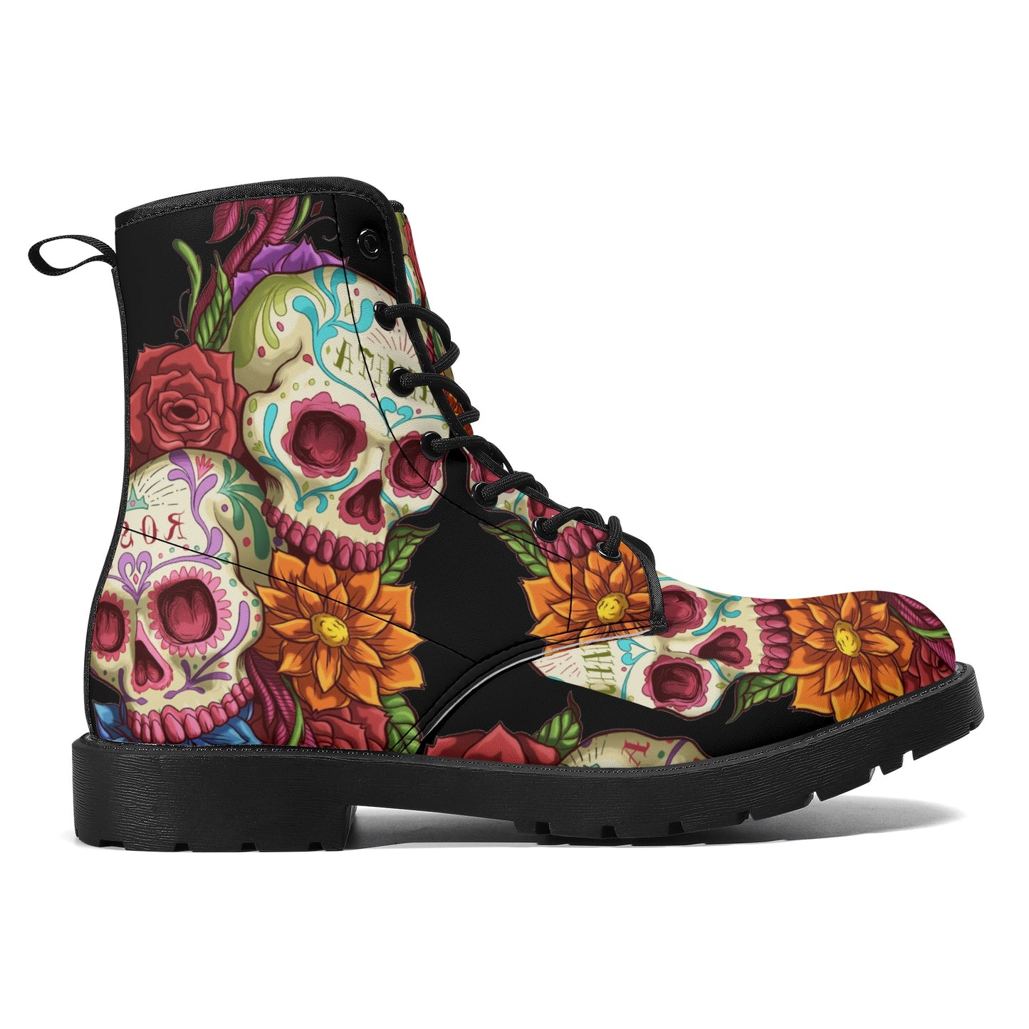 Gothic skull boots, sugar skull boots, Halloween skeleton boots, grim reaper boots