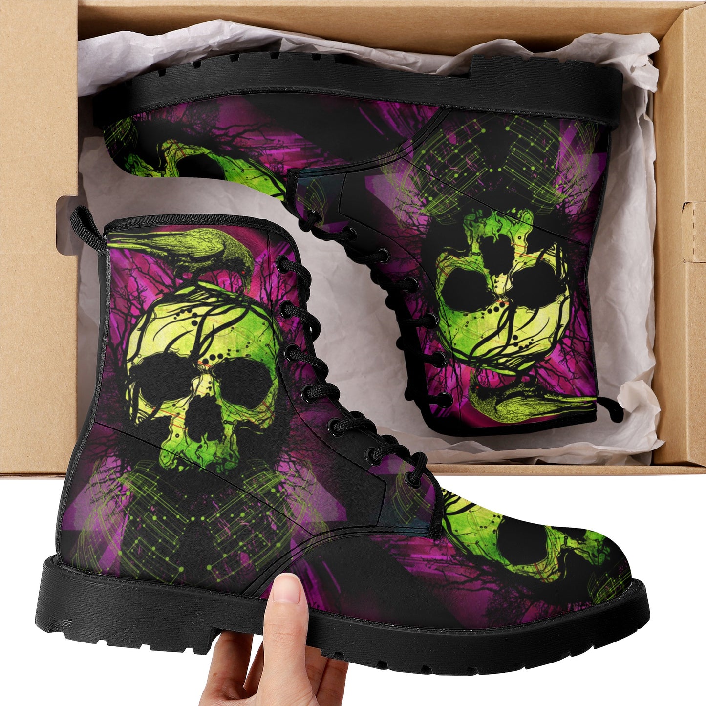 Gothic skull boots, sugar skull boots, Halloween skeleton boots, grim reaper boots