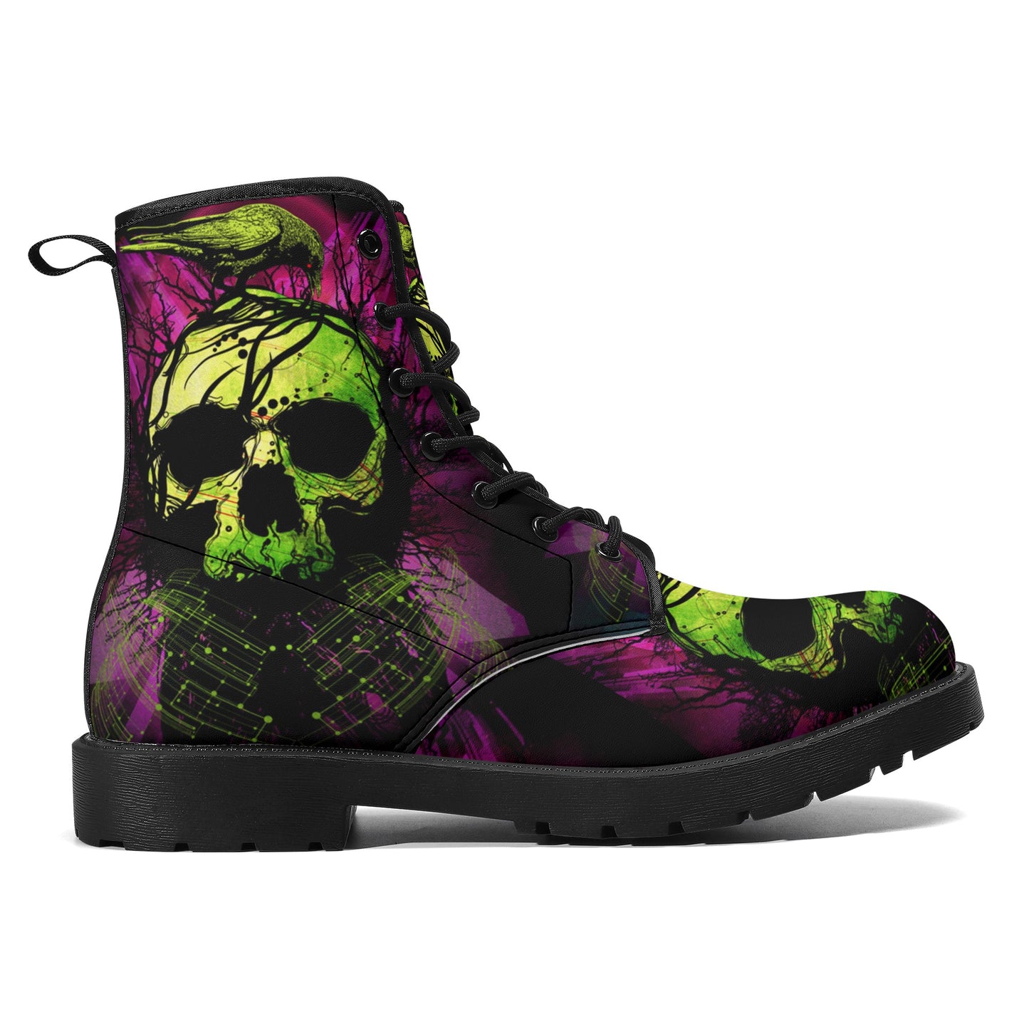 Gothic skull boots, sugar skull boots, Halloween skeleton boots, grim reaper boots