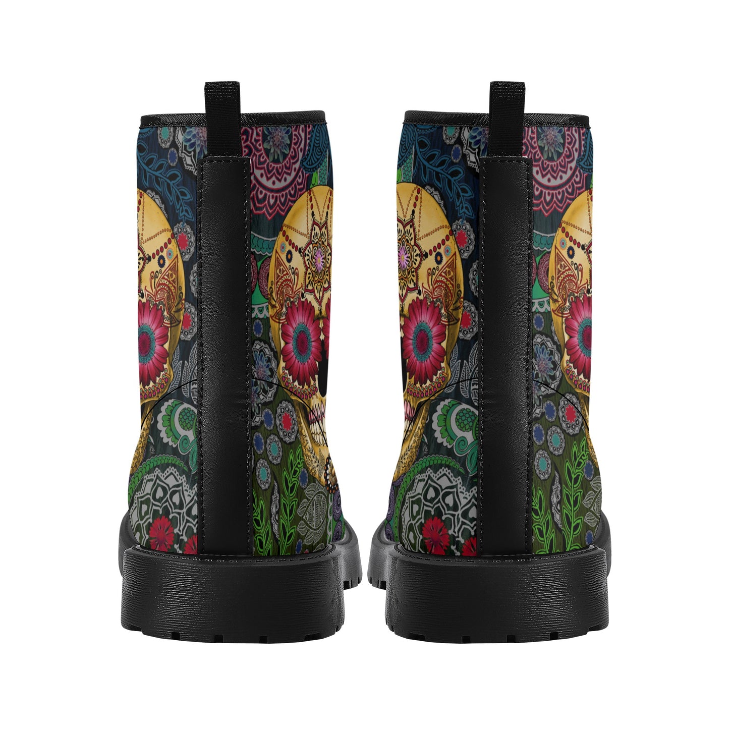 Gothic skull boots, sugar skull boots, Halloween skeleton boots, grim reaper boots