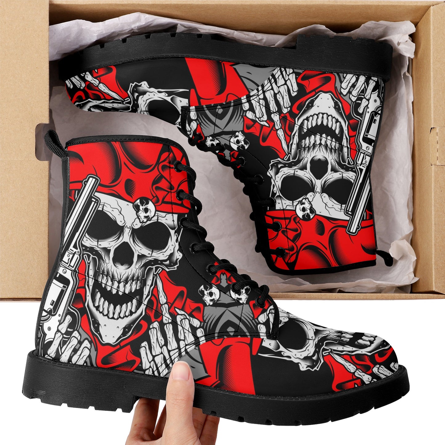 Gothic skull boots, sugar skull boots, Halloween skeleton boots, grim reaper boots