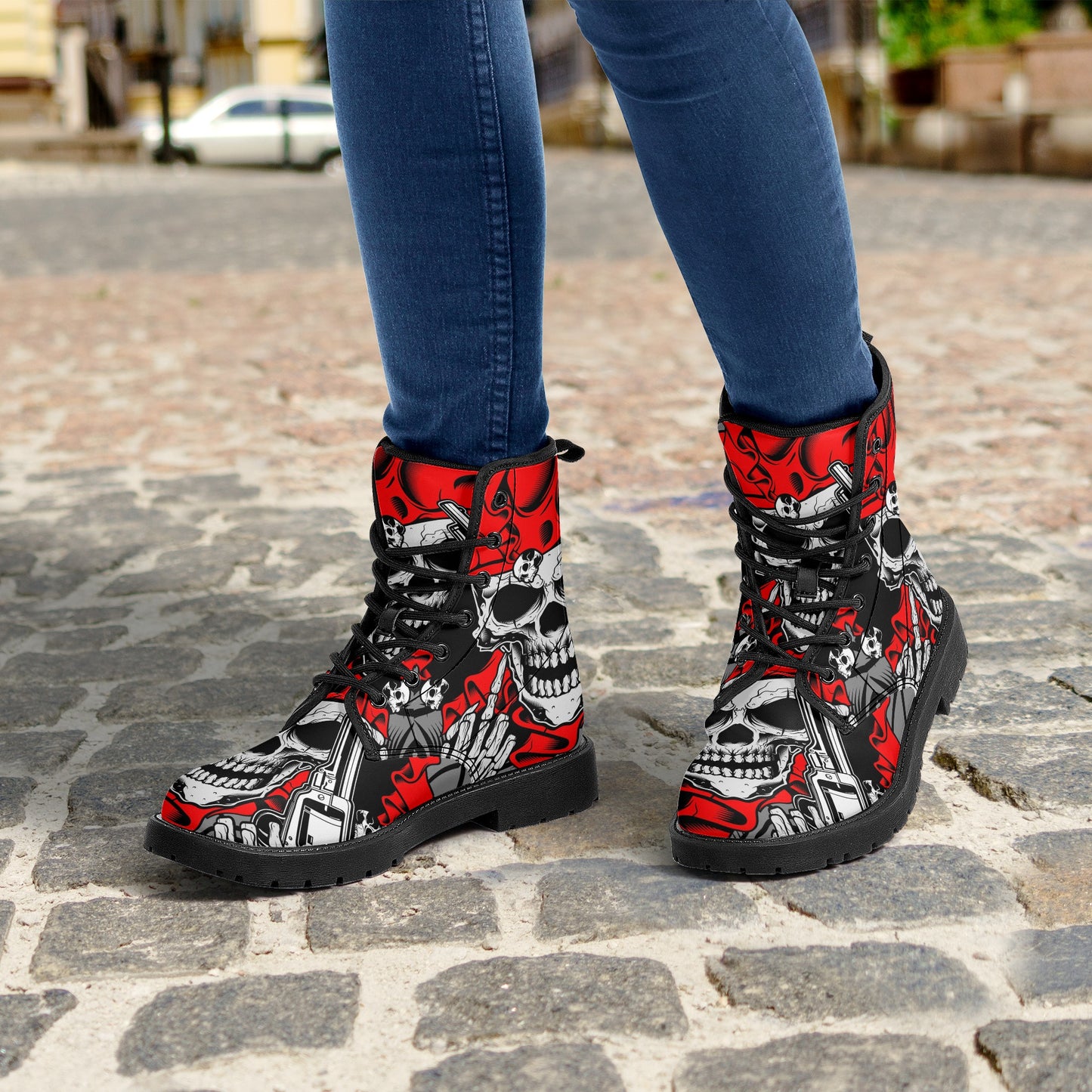 Gothic skull boots, sugar skull boots, Halloween skeleton boots, grim reaper boots