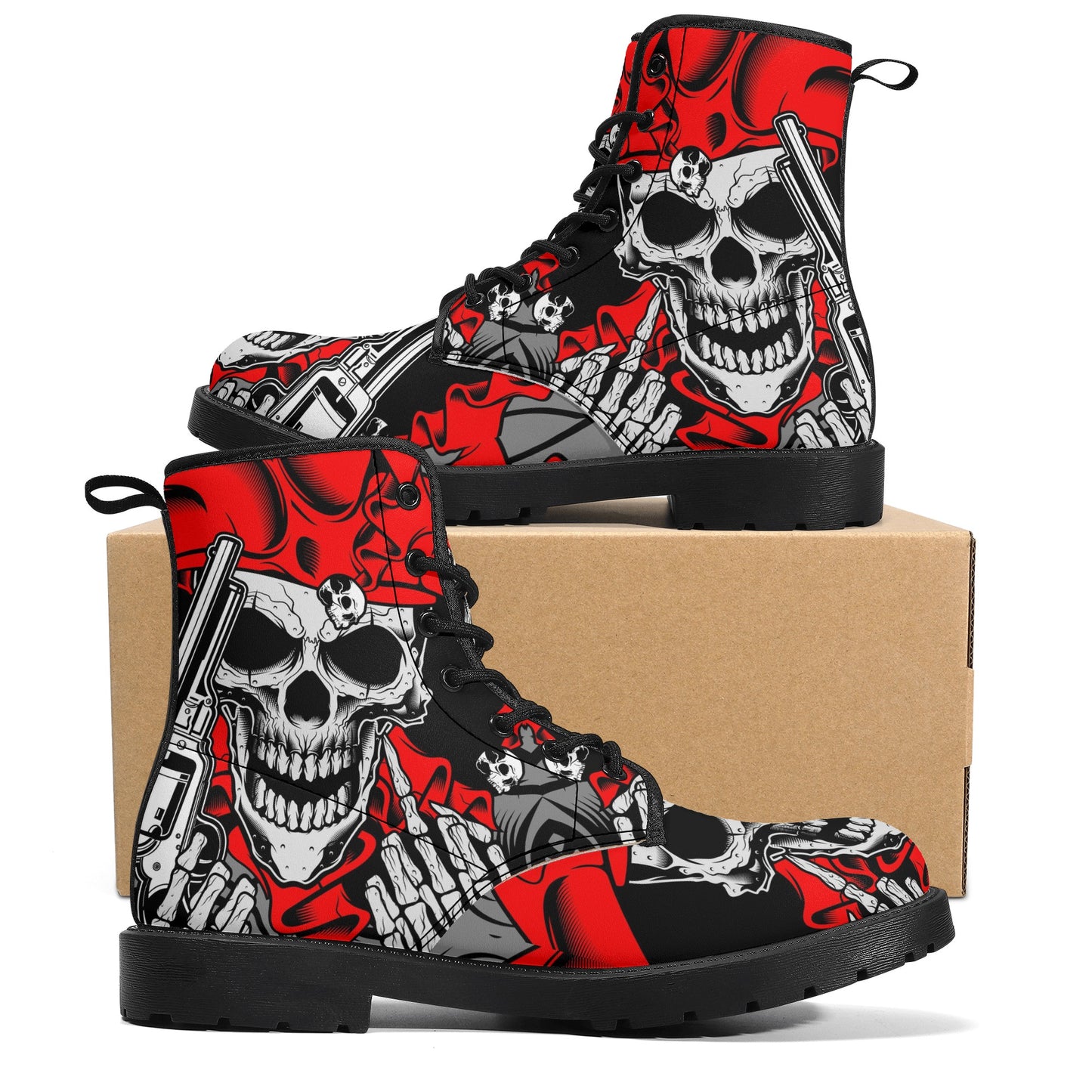 Gothic skull boots, sugar skull boots, Halloween skeleton boots, grim reaper boots