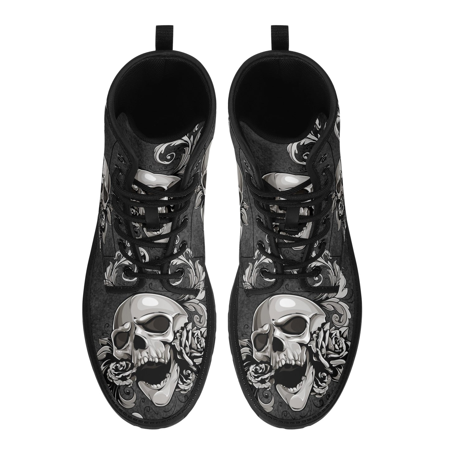 Gothic skull boots, sugar skull boots, Halloween skeleton boots, grim reaper boots