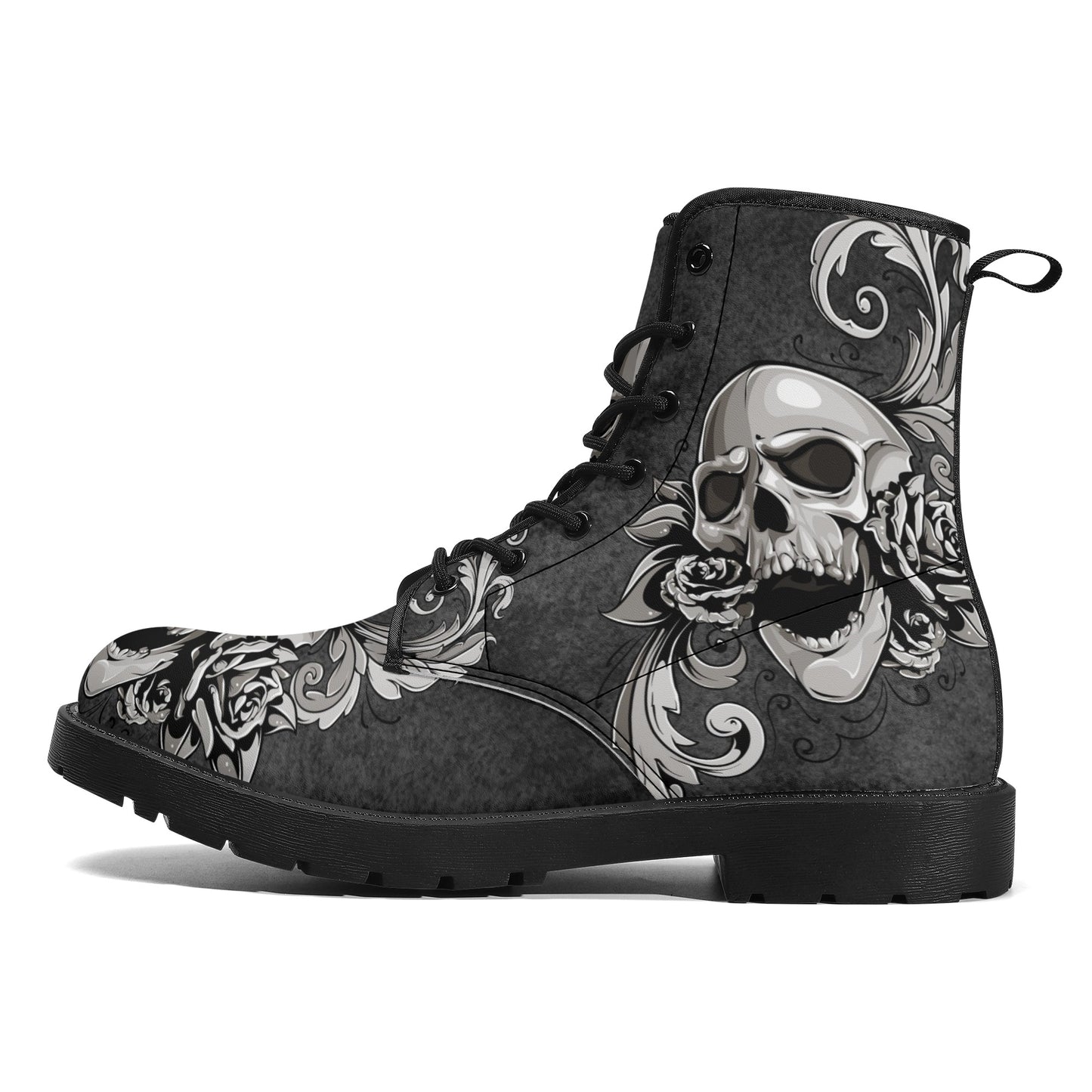 Gothic skull boots, sugar skull boots, Halloween skeleton boots, grim reaper boots
