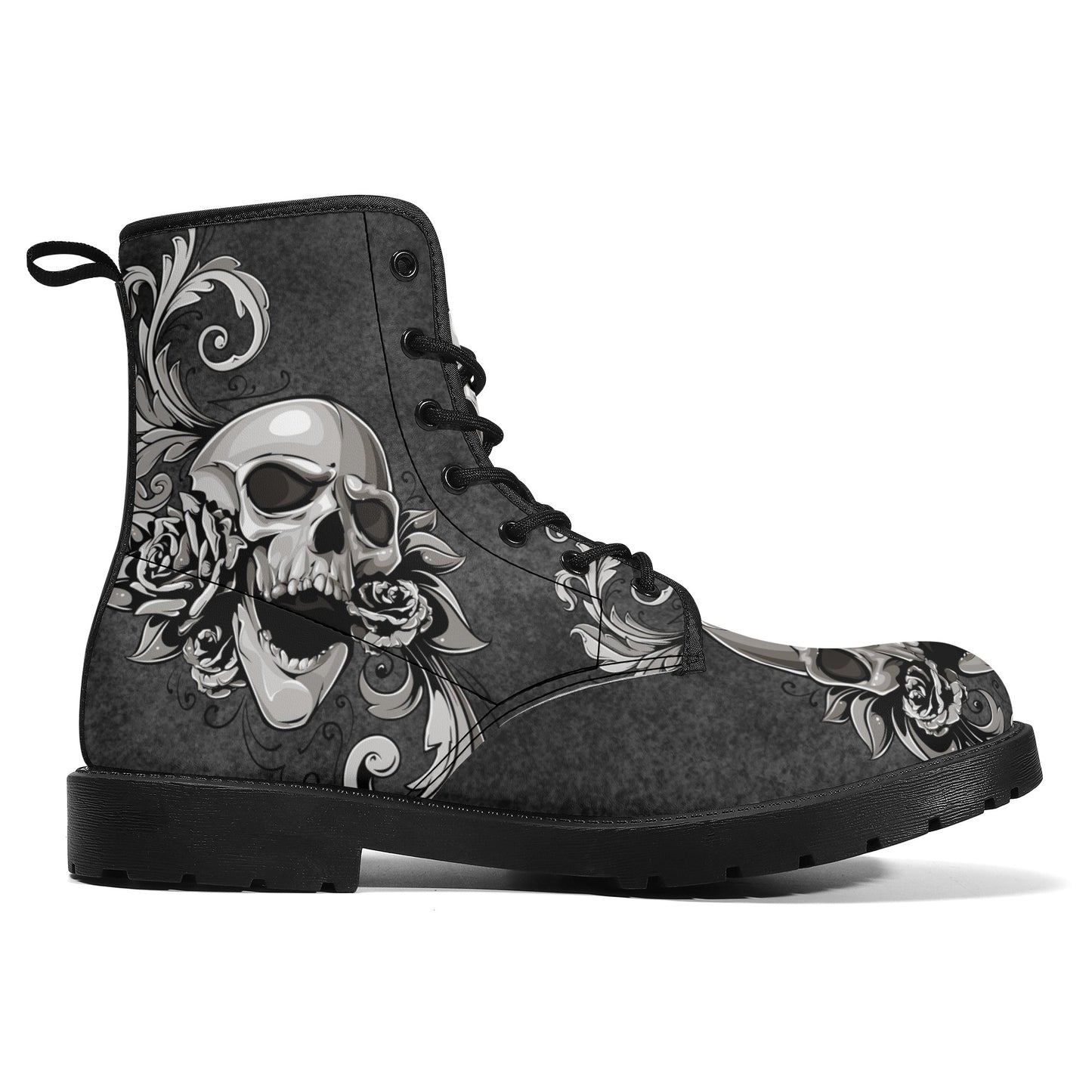 Gothic skull boots, sugar skull boots, Halloween skeleton boots, grim reaper boots