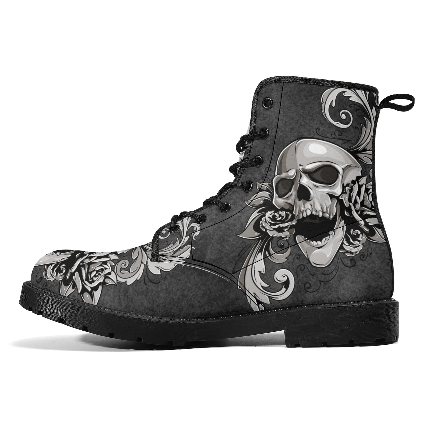 Gothic skull boots, sugar skull boots, Halloween skeleton boots, grim reaper boots