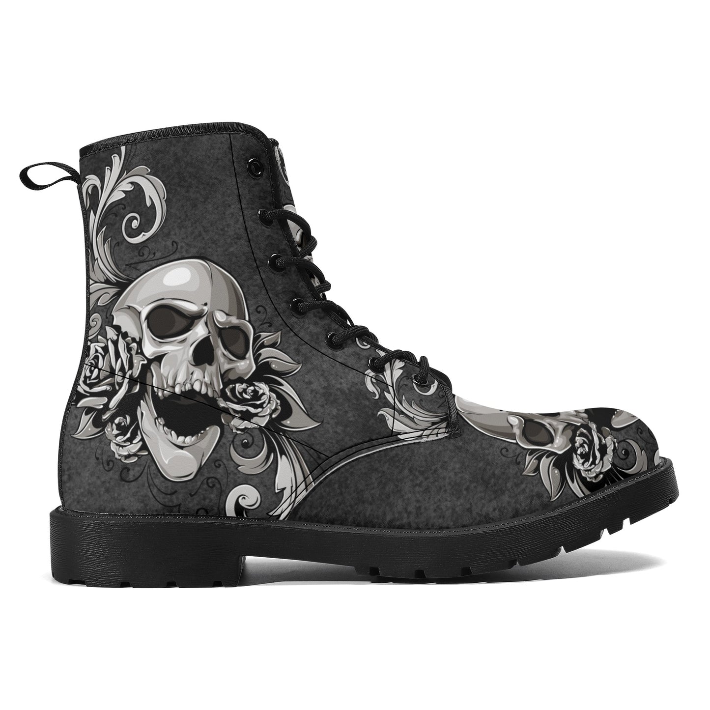 Gothic skull boots, sugar skull boots, Halloween skeleton boots, grim reaper boots
