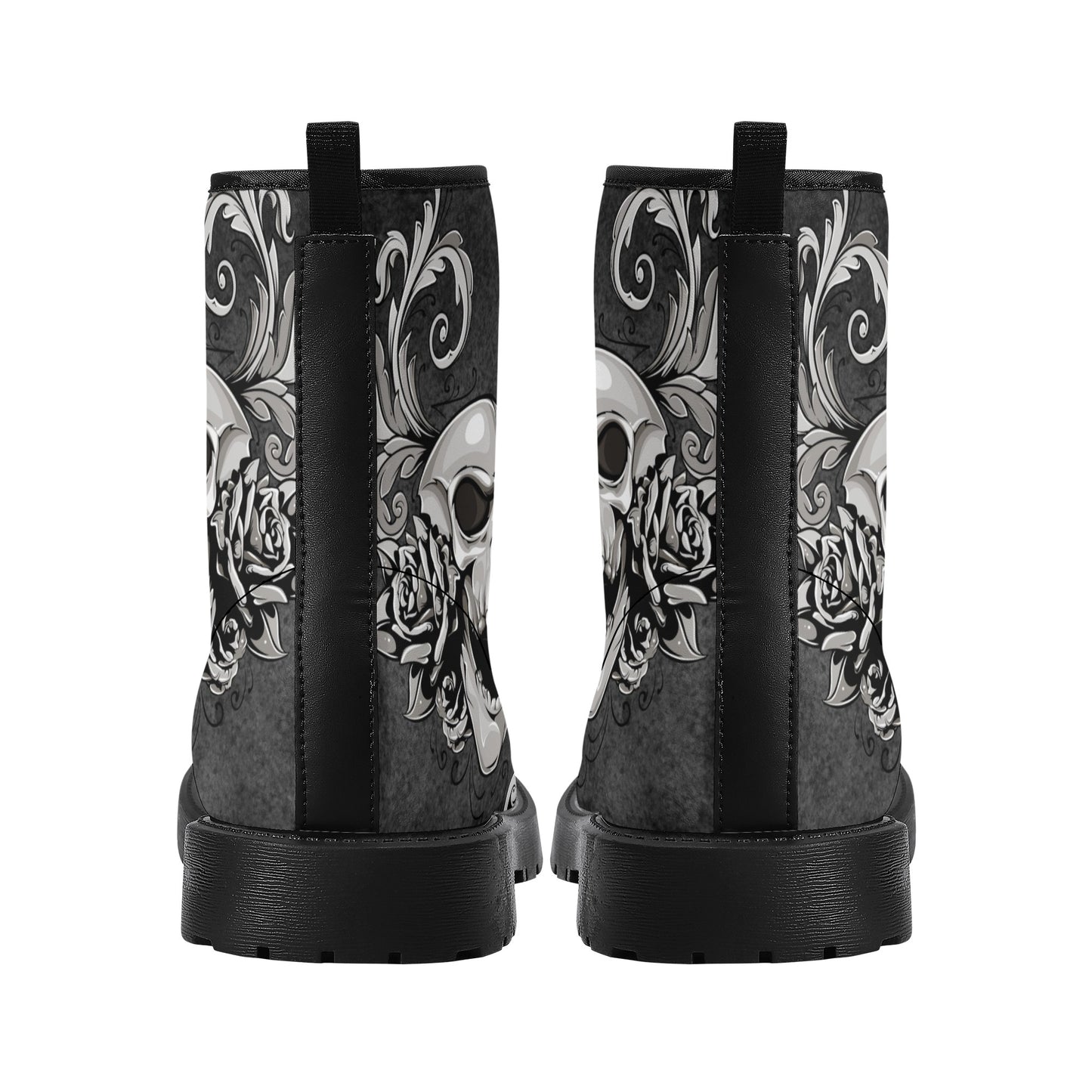 Gothic skull boots, sugar skull boots, Halloween skeleton boots, grim reaper boots