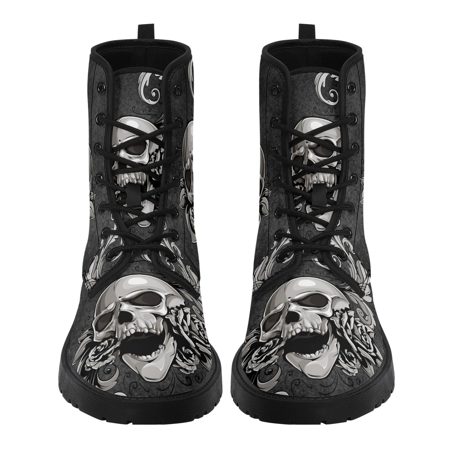 Gothic skull boots, sugar skull boots, Halloween skeleton boots, grim reaper boots