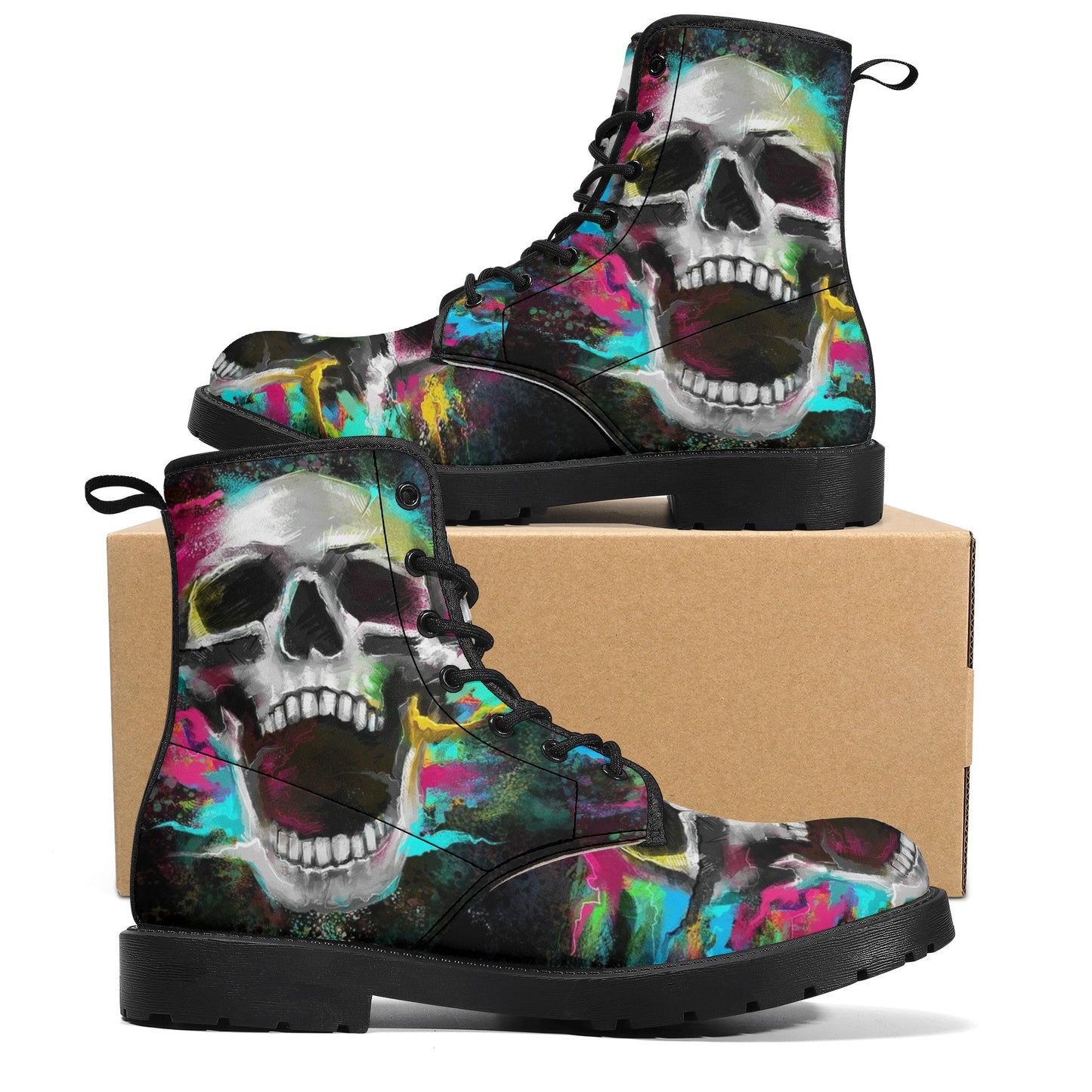 Skull boots, sugar skull boots, candy skull Halloween boots
