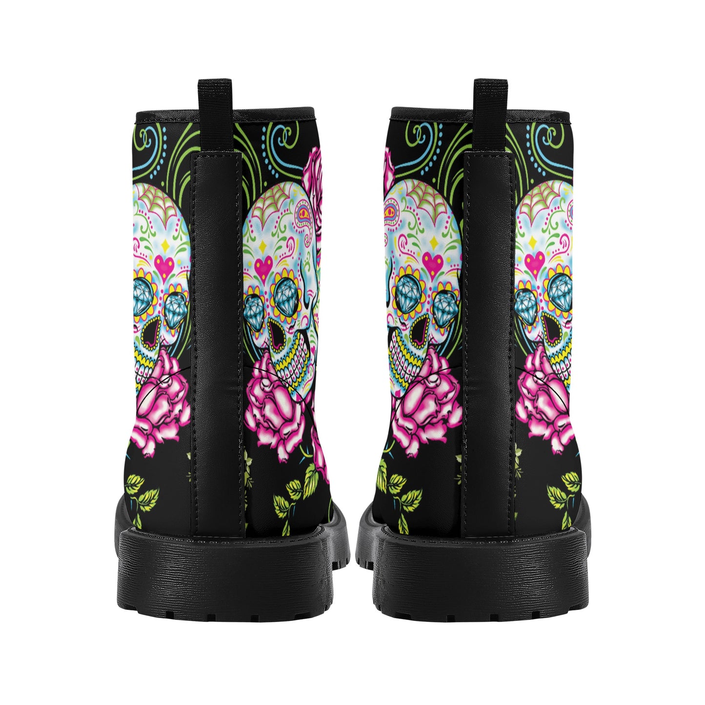 Skull boots, sugar skull boots, candy skull Halloween boots