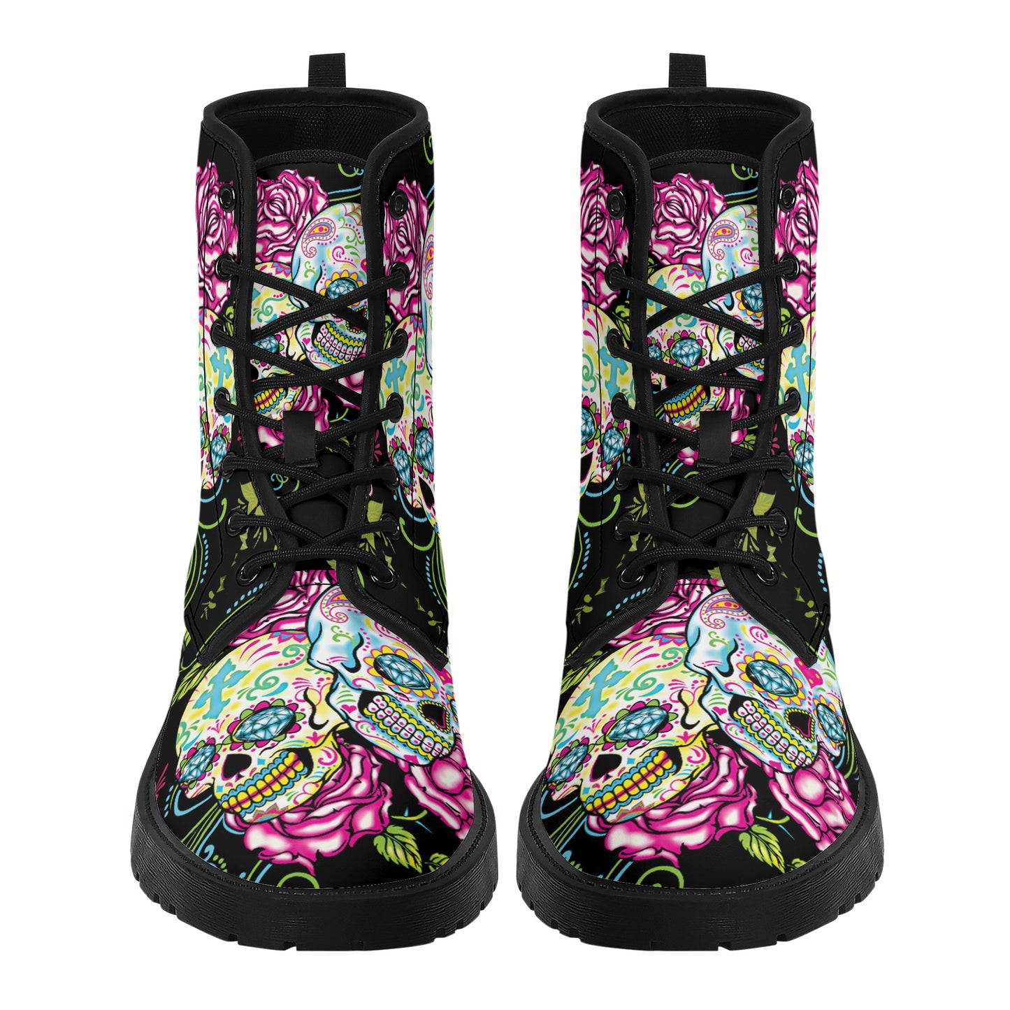 Skull boots, sugar skull boots, candy skull Halloween boots