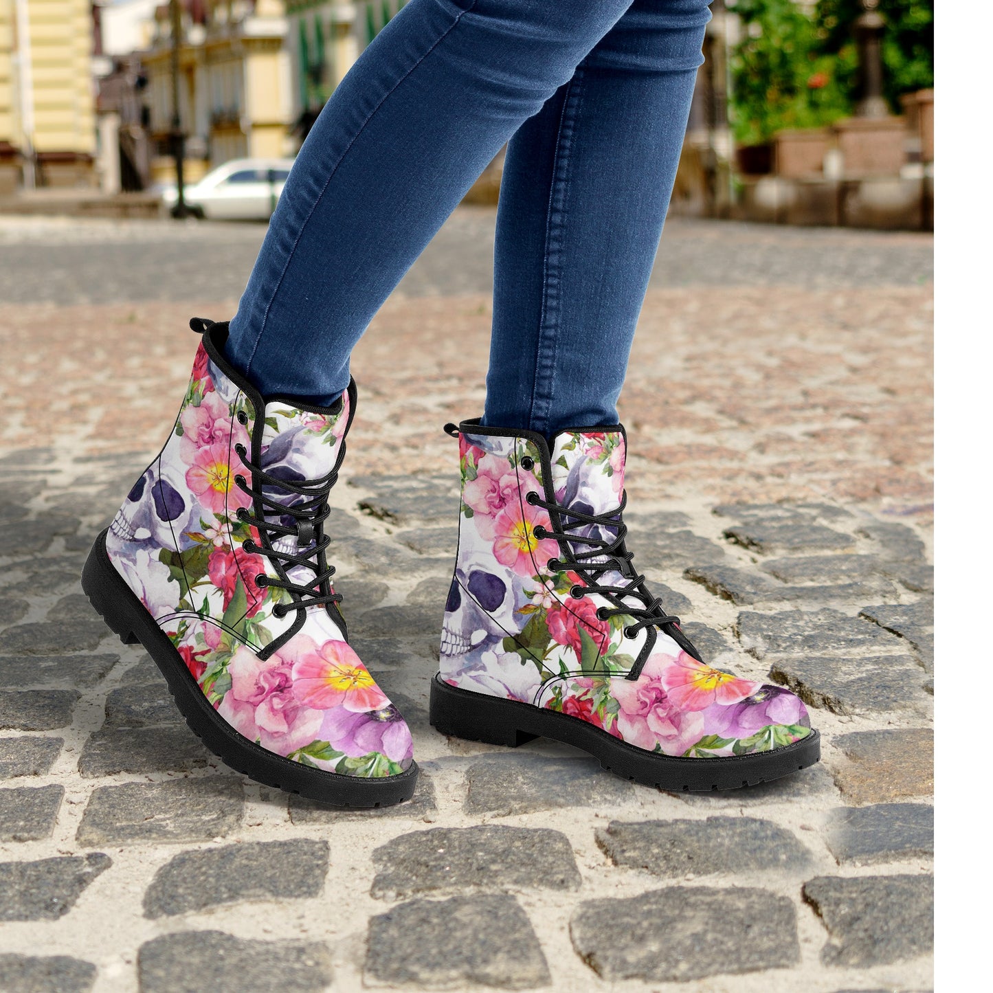 Skull boots, sugar skull boots, candy skull Halloween boots
