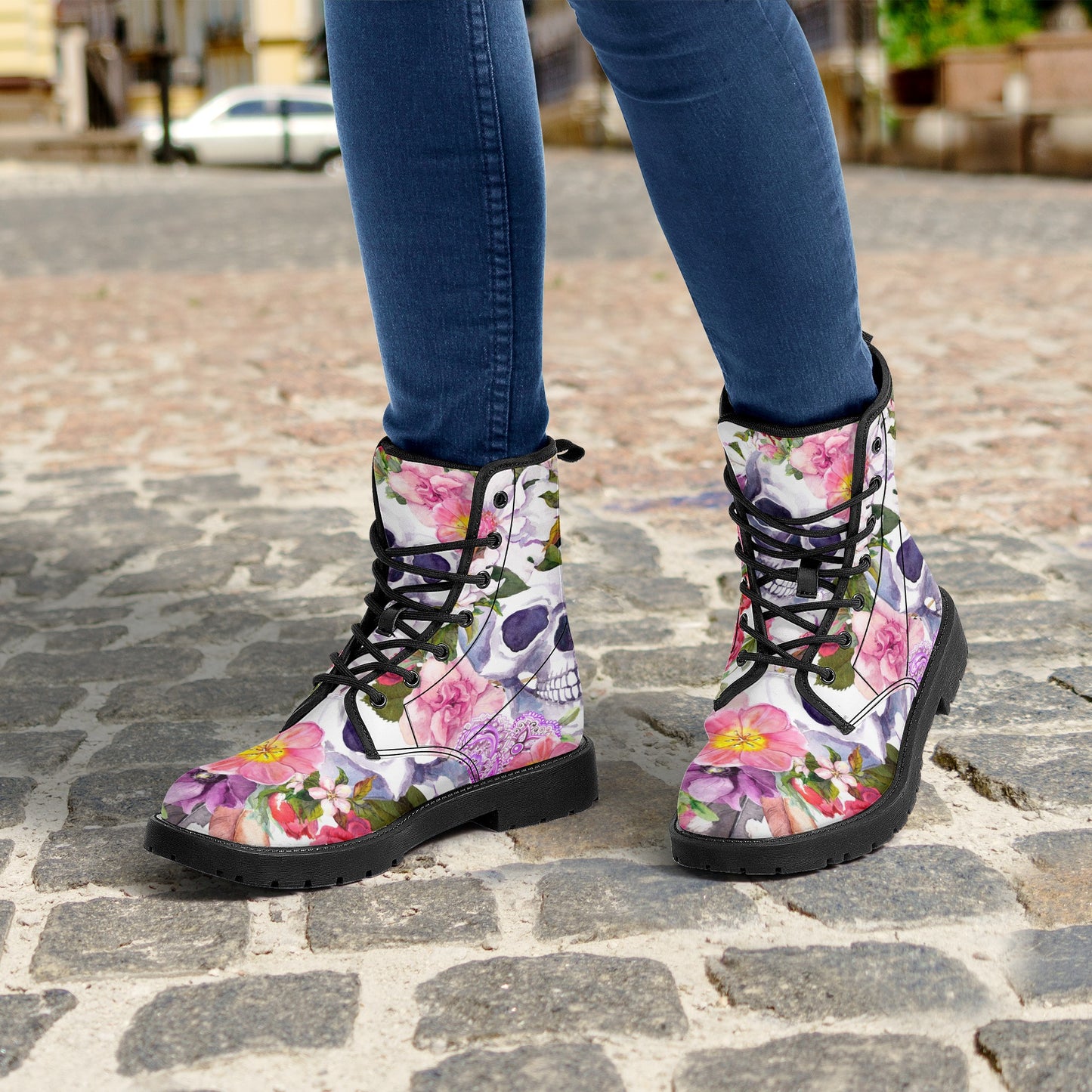 Skull boots, sugar skull boots, candy skull Halloween boots